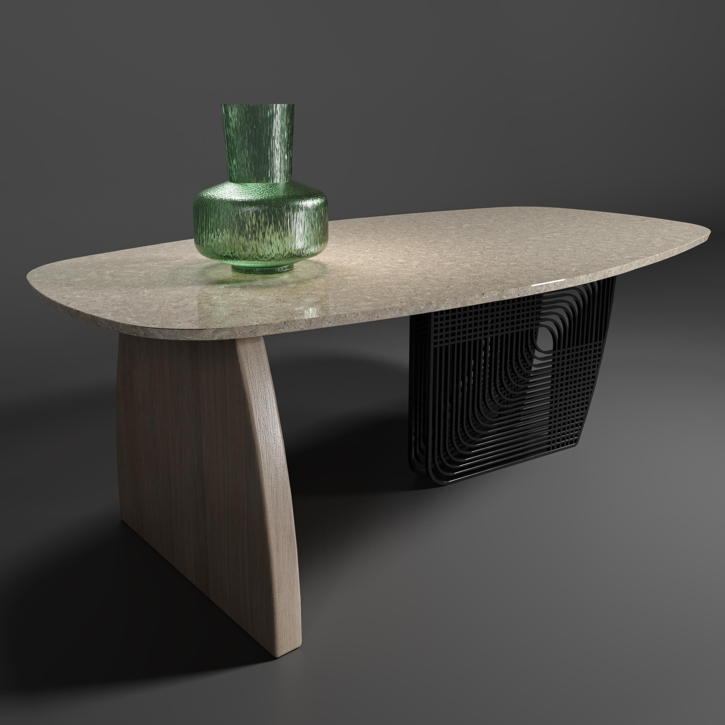 Mesa de comedor con patas tejidas en venta 1