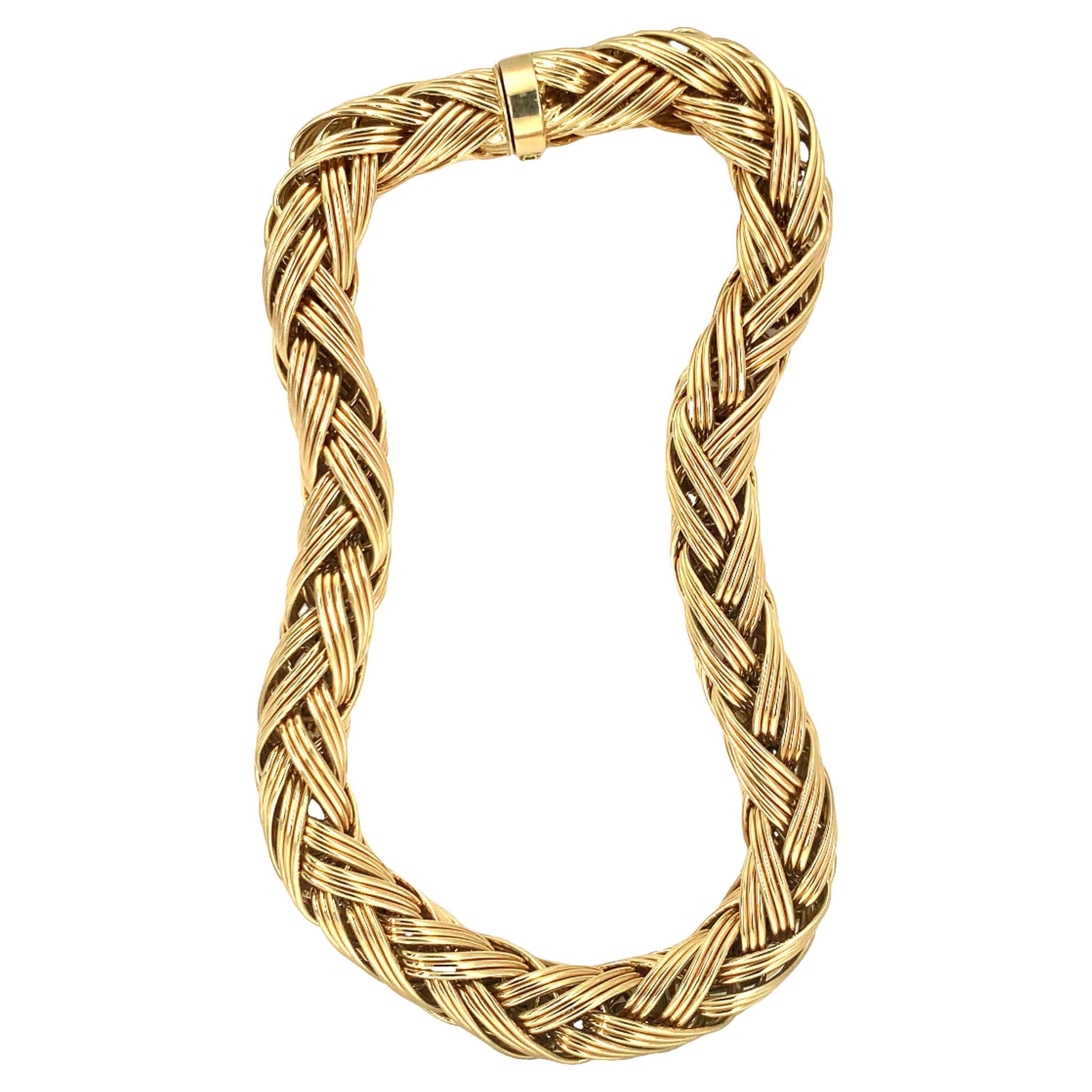 Woven Link 18K Yellow Gold Necklace