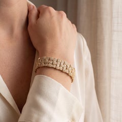 Woven Link 7ctw Diamond Bracelet 18K Yellow Gold