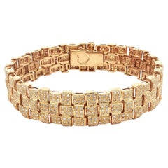Woven Link 7ctw Diamond Bracelet 18K Yellow Gold