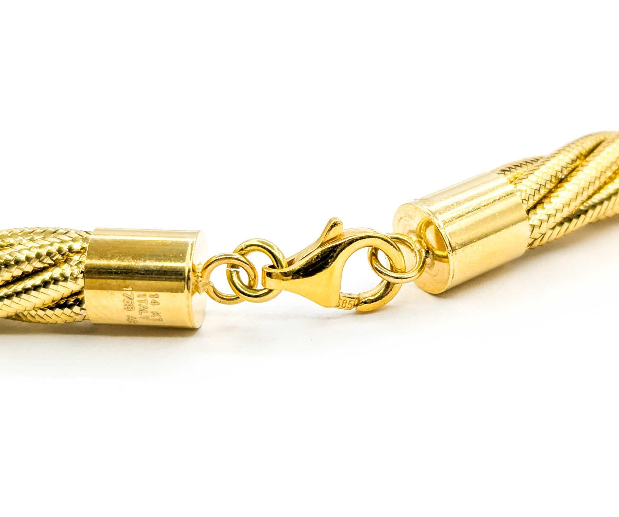 Gewebte Gliederhalskette aus 14 Karat Gelbgold Damen