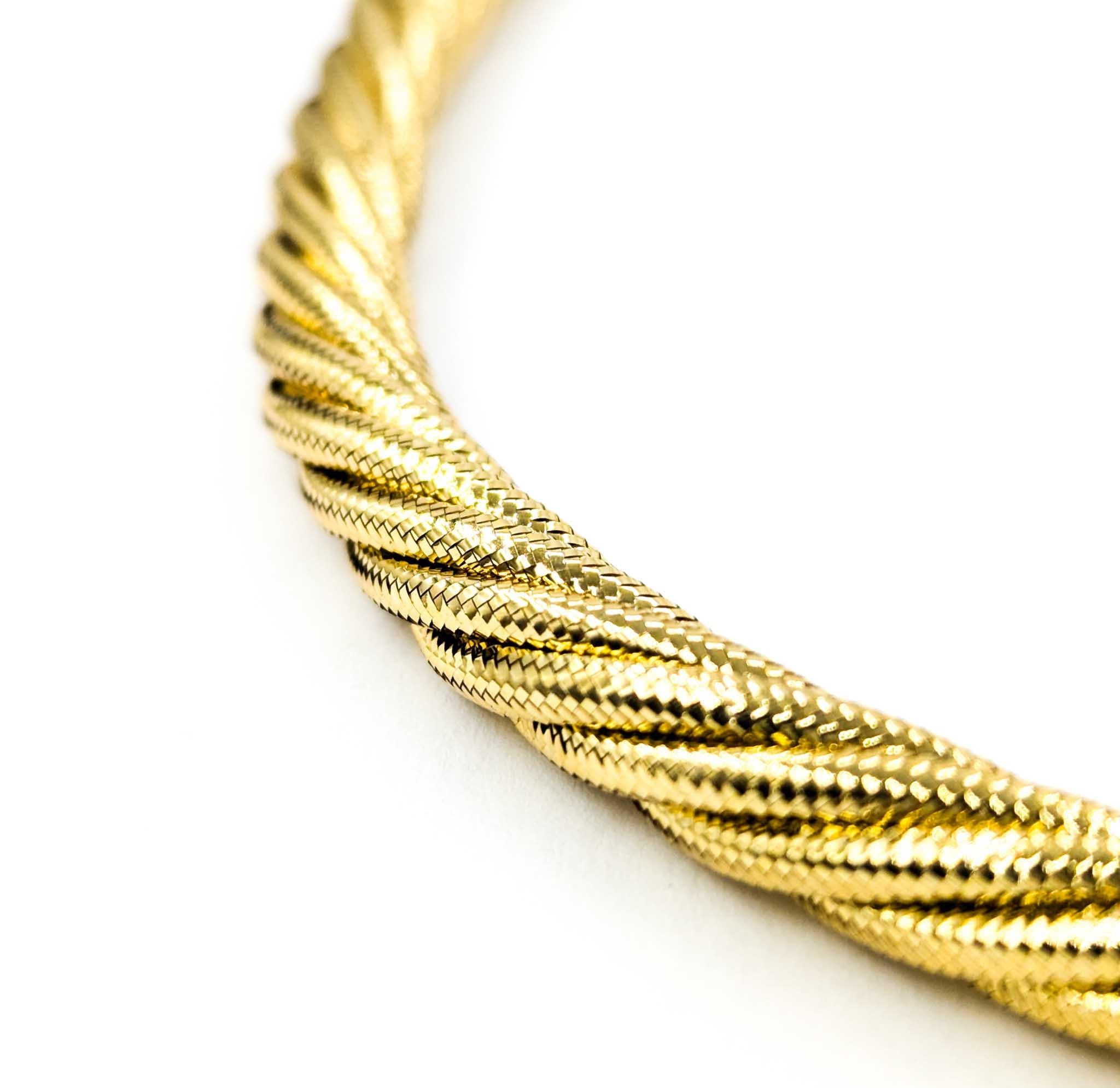 Gewebte Gliederhalskette aus 14 Karat Gelbgold 1