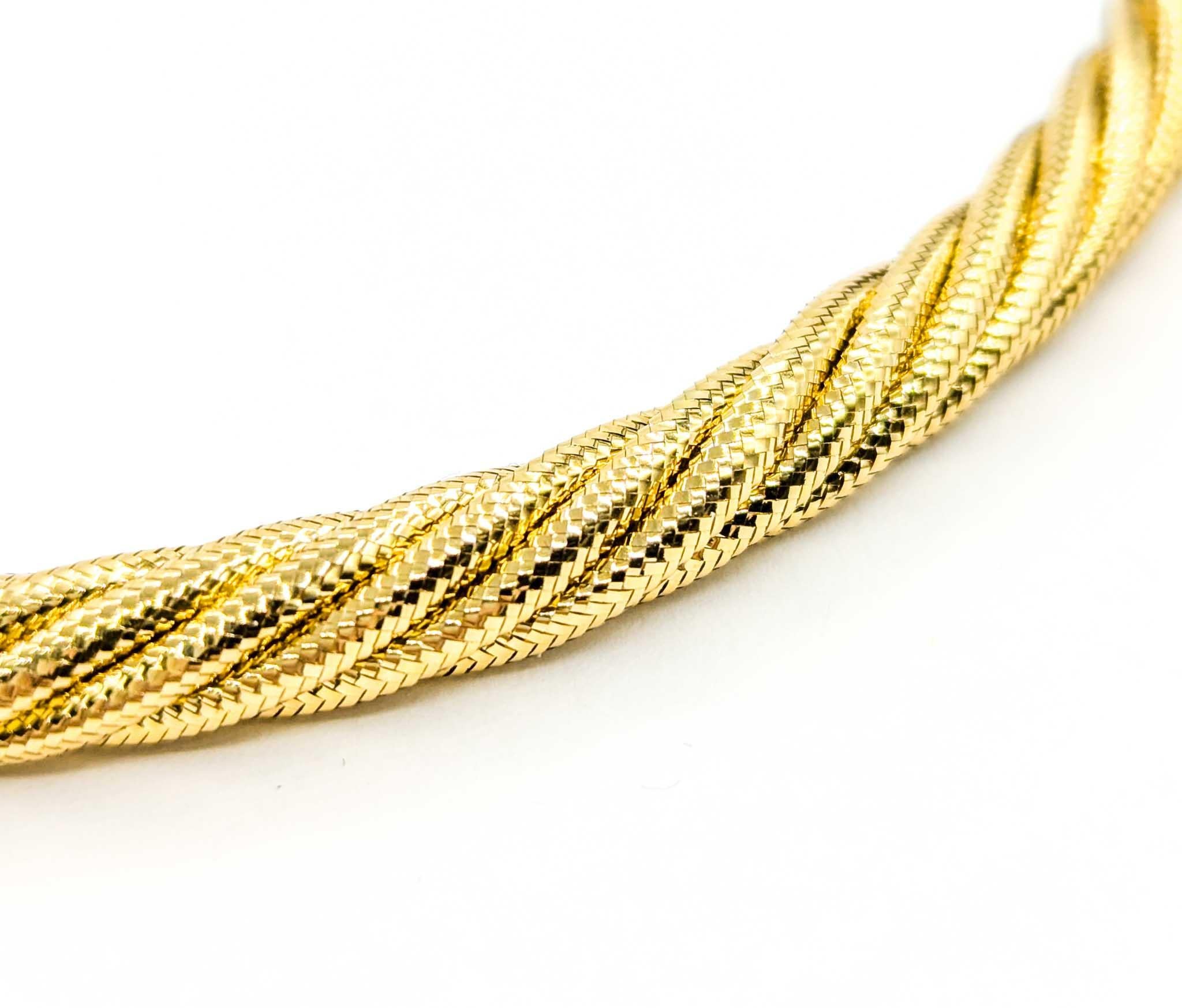 Gewebte Gliederhalskette aus 14 Karat Gelbgold 2
