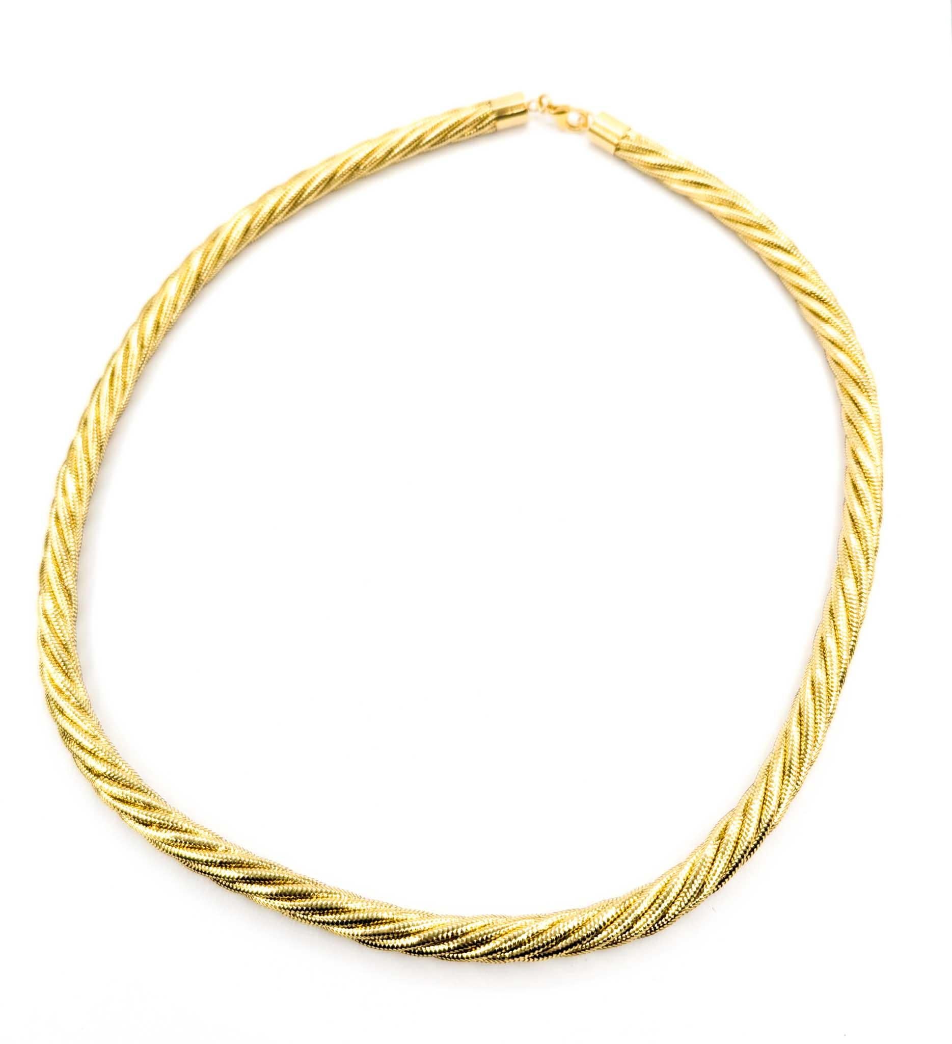 Gewebte Gliederhalskette aus 14 Karat Gelbgold 3