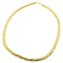 Gewebte Gliederhalskette aus 14 Karat Gelbgold