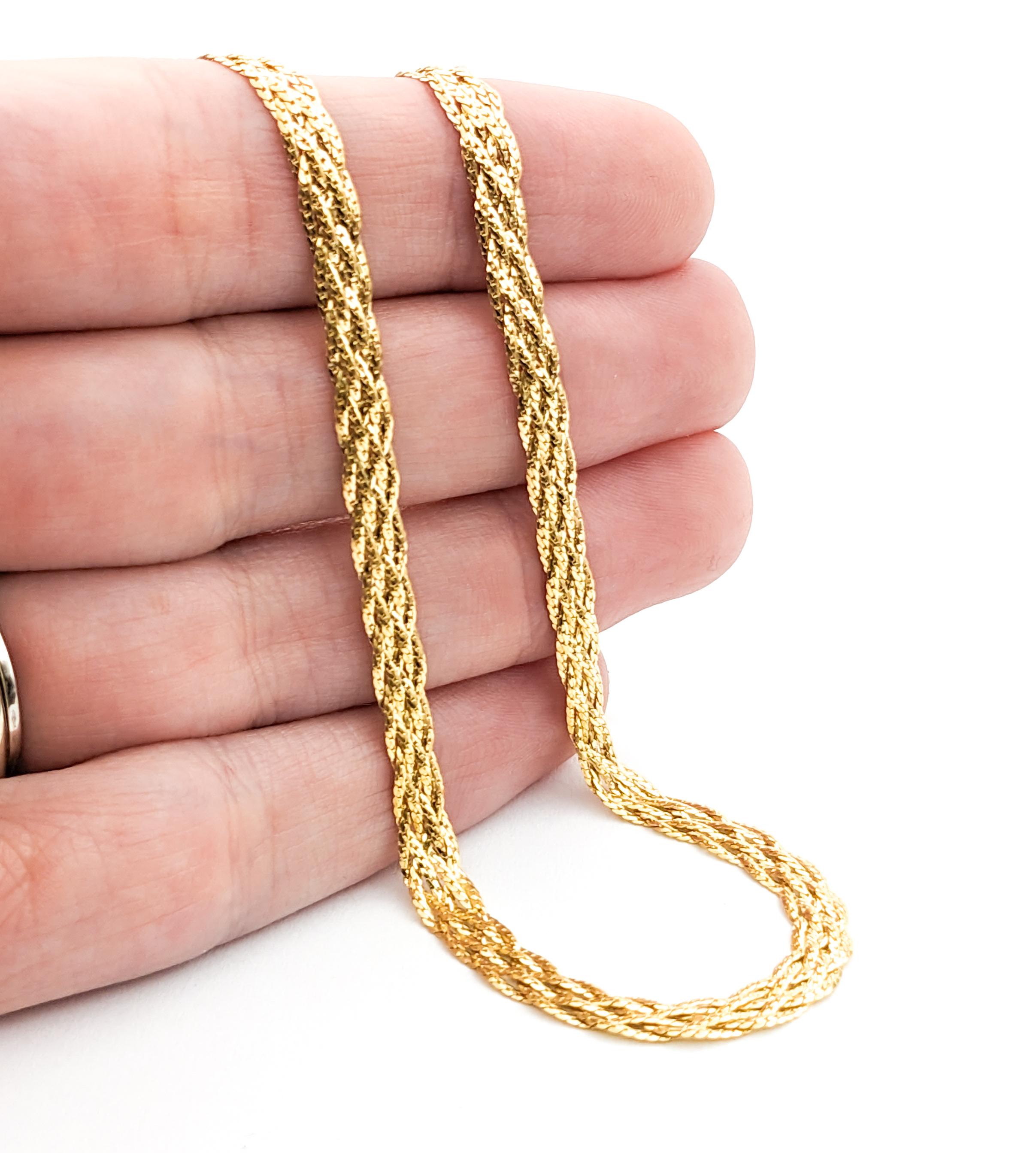 Modern Woven Link Necklace In Yellow Gold For Sale