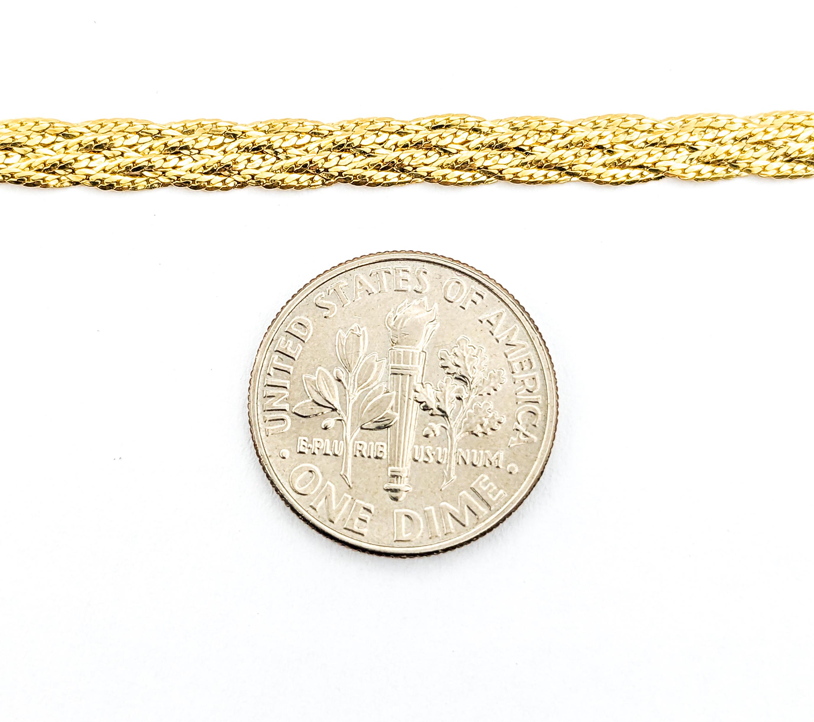 Men's Woven Link Necklace In Yellow Gold For Sale