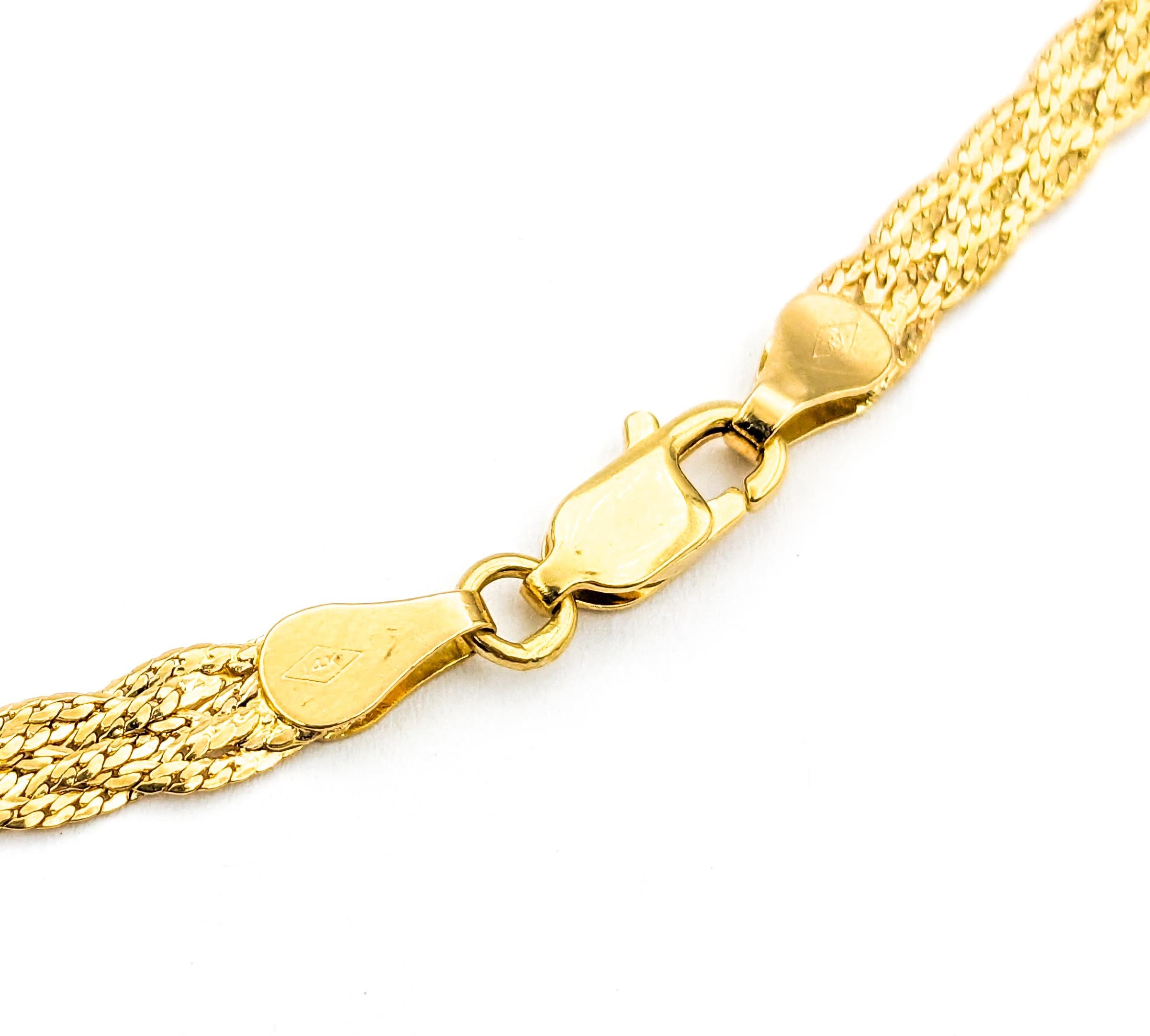 Woven Link Necklace In Yellow Gold For Sale 1