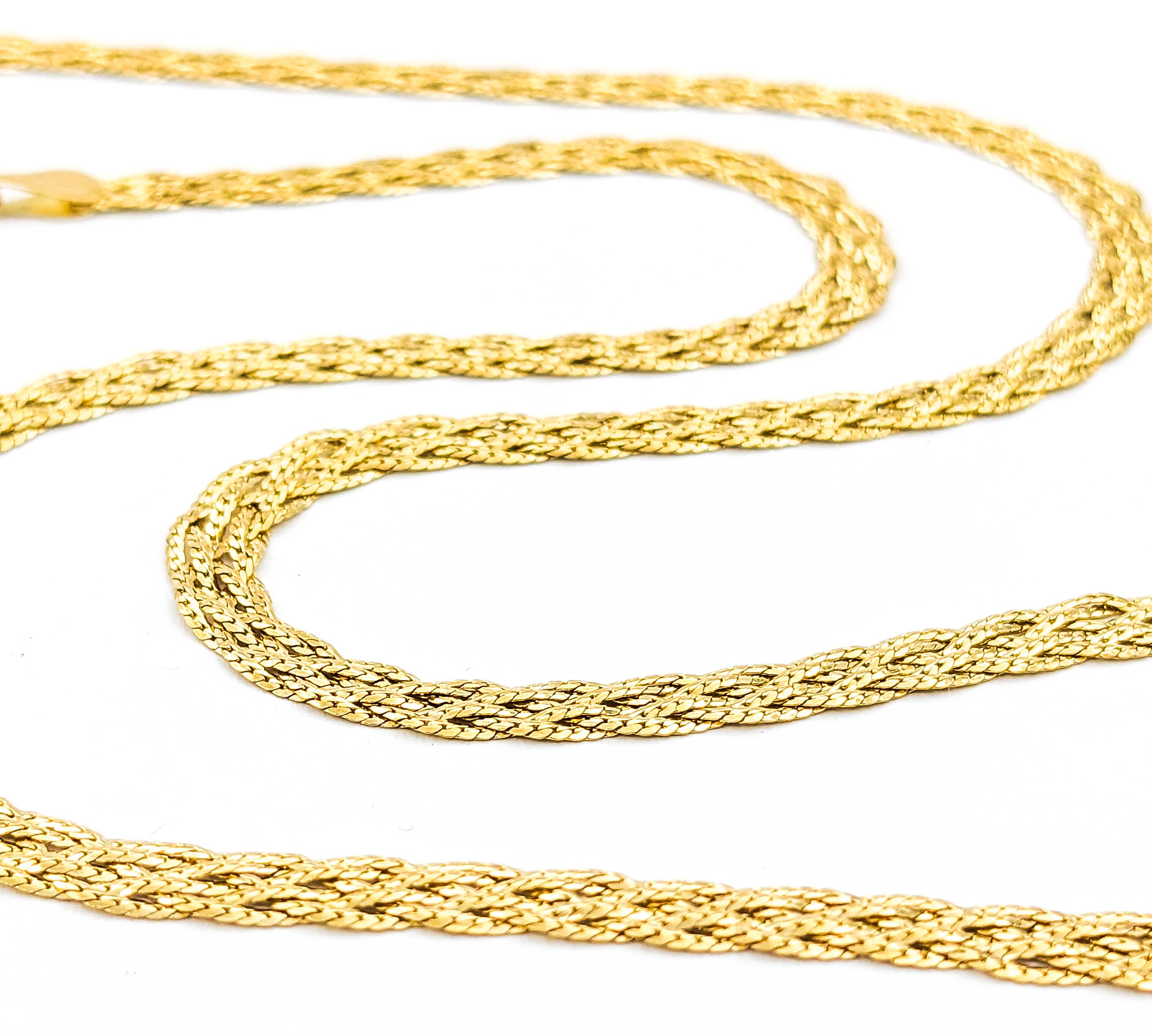 Woven Link Necklace In Yellow Gold For Sale 2