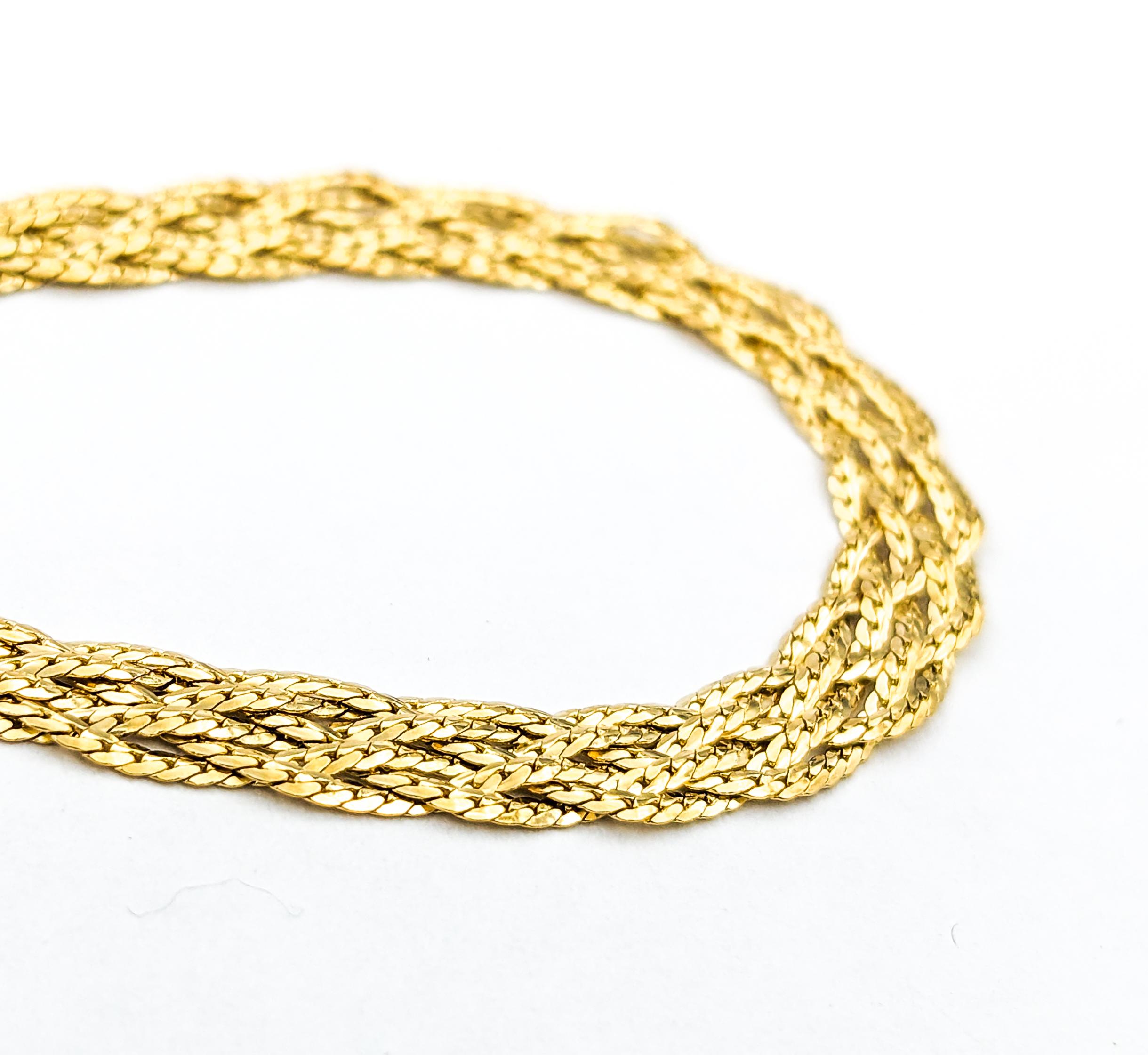 Woven Link Necklace In Yellow Gold For Sale 3