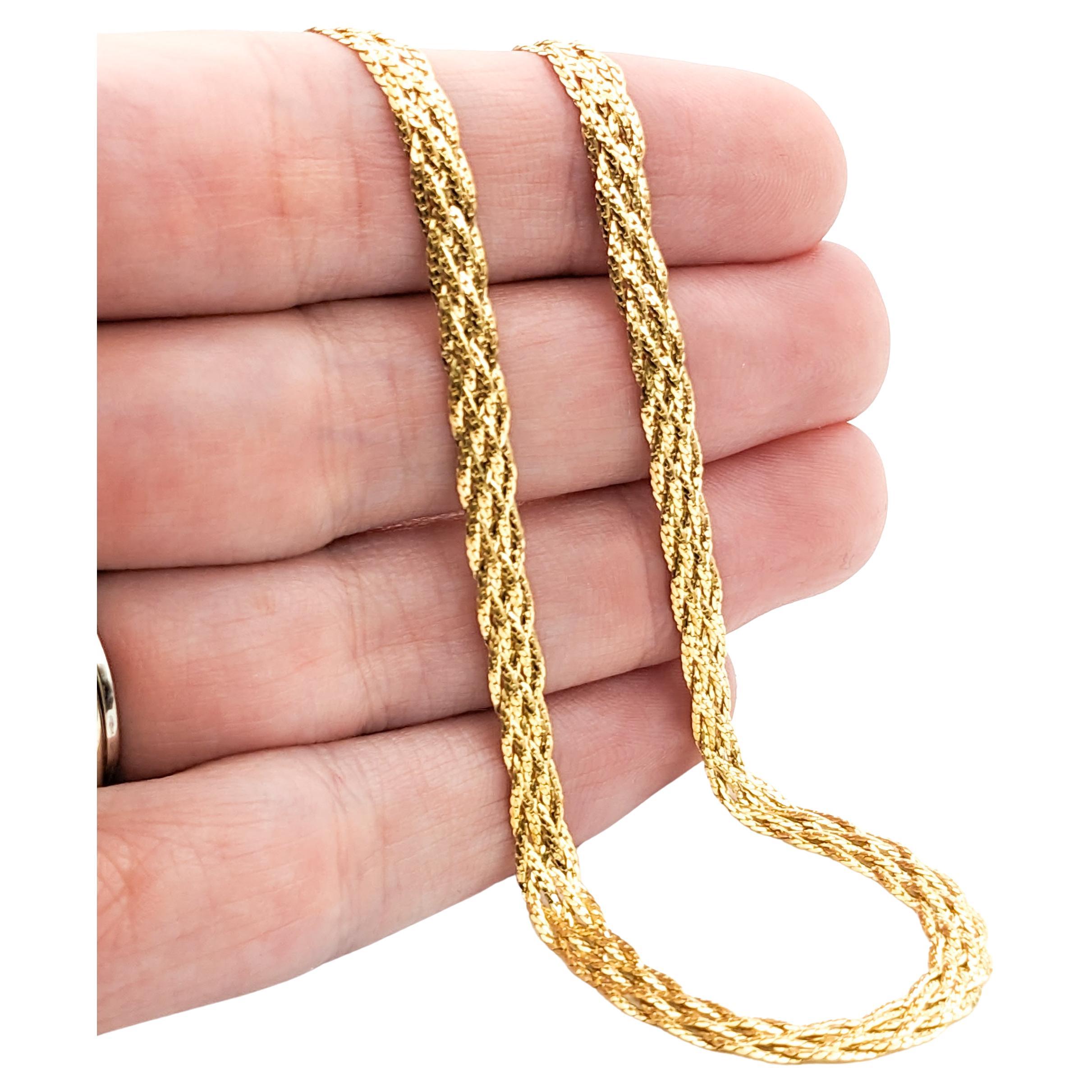 Woven Link Necklace In Yellow Gold For Sale