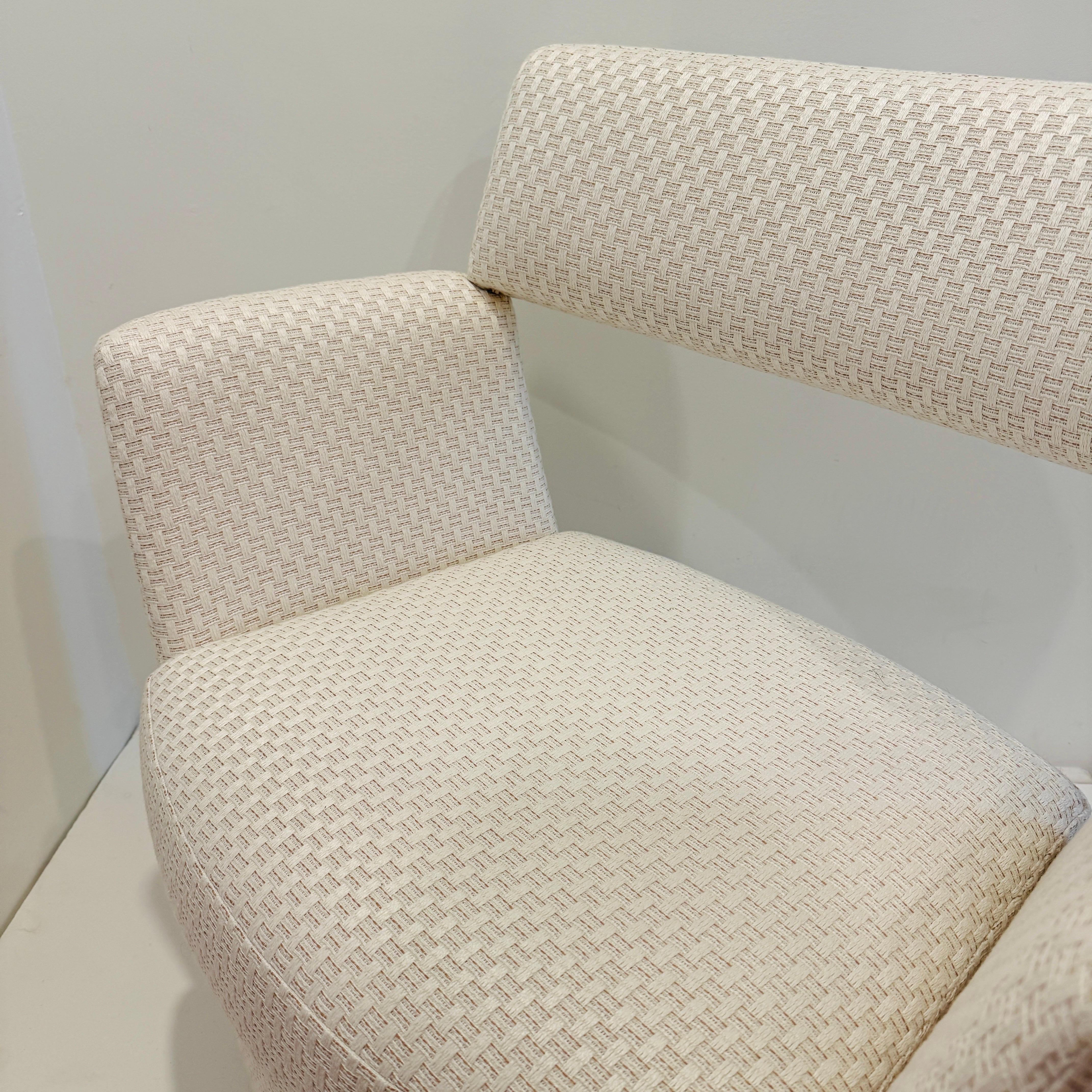 Textile Woven Lounge Chair in Ivory Fabric by La Maison Pierre Frey For Sale