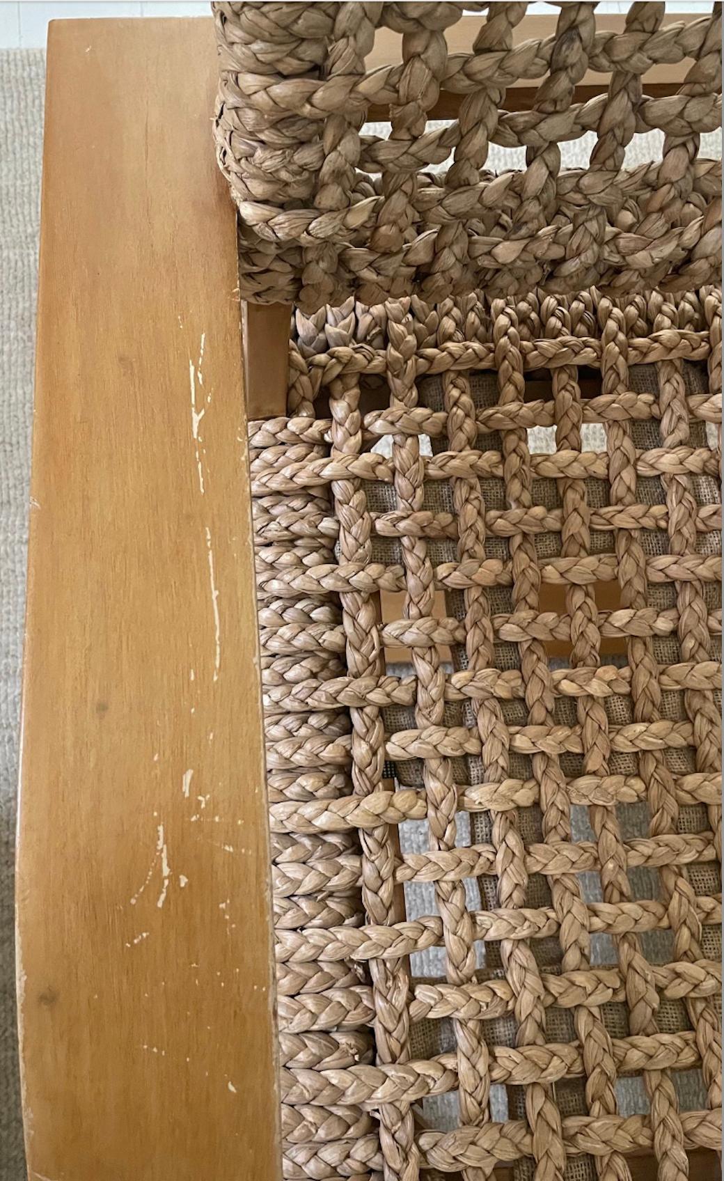 North American Woven Lounge Chair in the style of Adrien Audox and Frida Minet