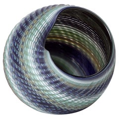 Woven Mandala Blue Jade (Med III), a shell inspired glass artwork by Layne Rowe