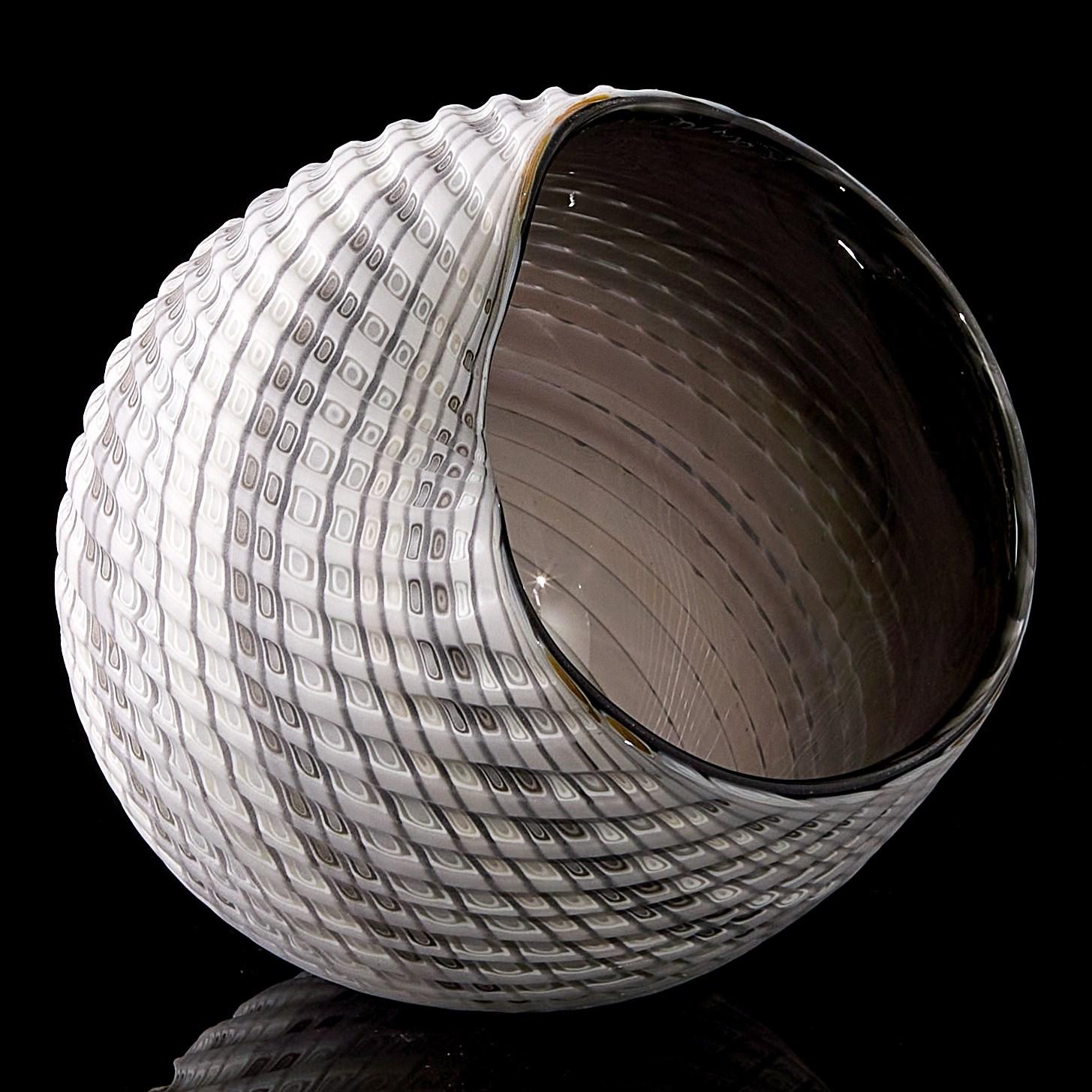 Organic Modern  Woven Mandala No 2, a Shell Inspired Glass Sculptural Vessel by Layne Rowe