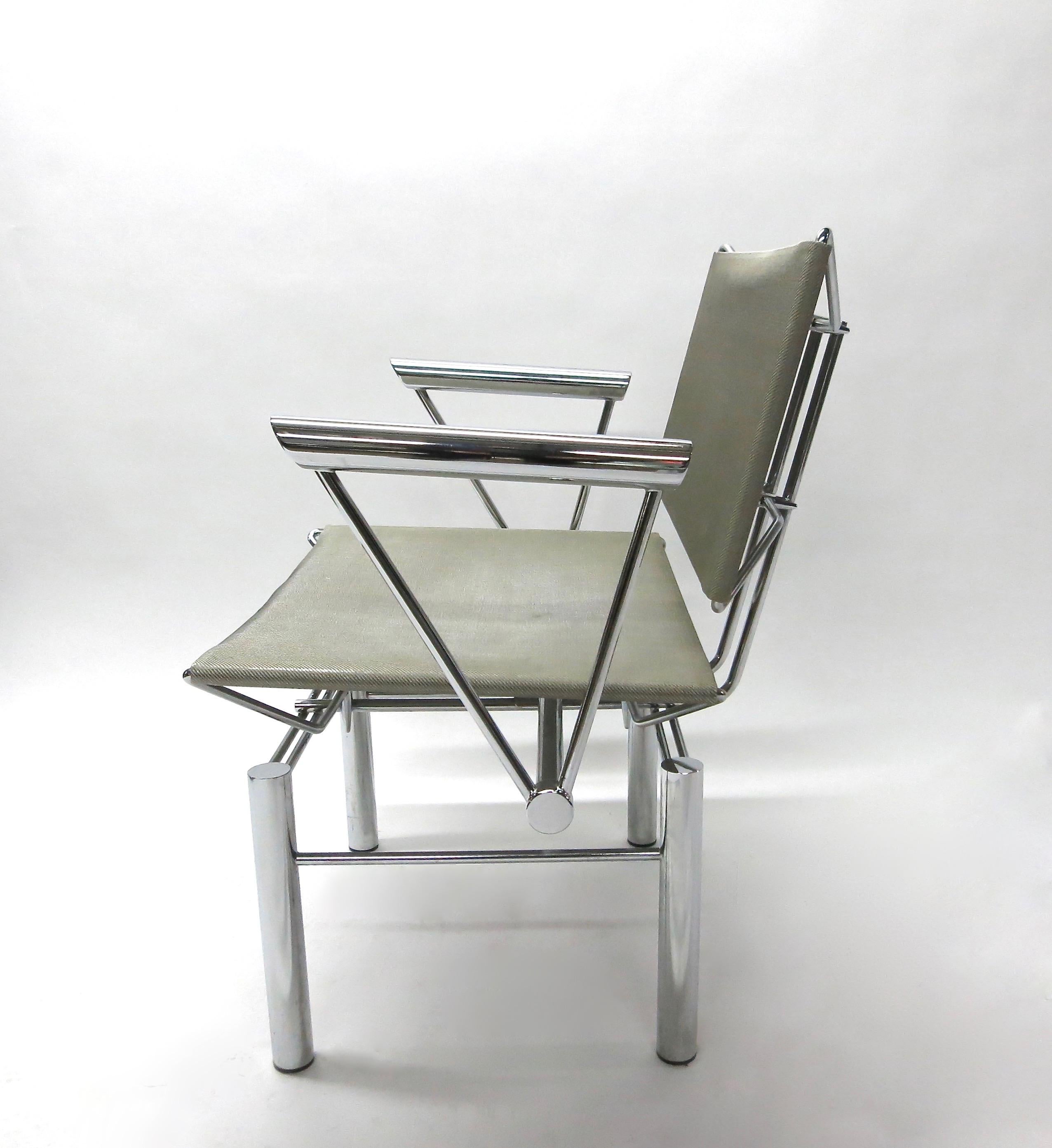 Late 20th Century Woven Metal and Steel Series 8600 Chair and Ottoman by Hans Ullrich Bitsch, 1982