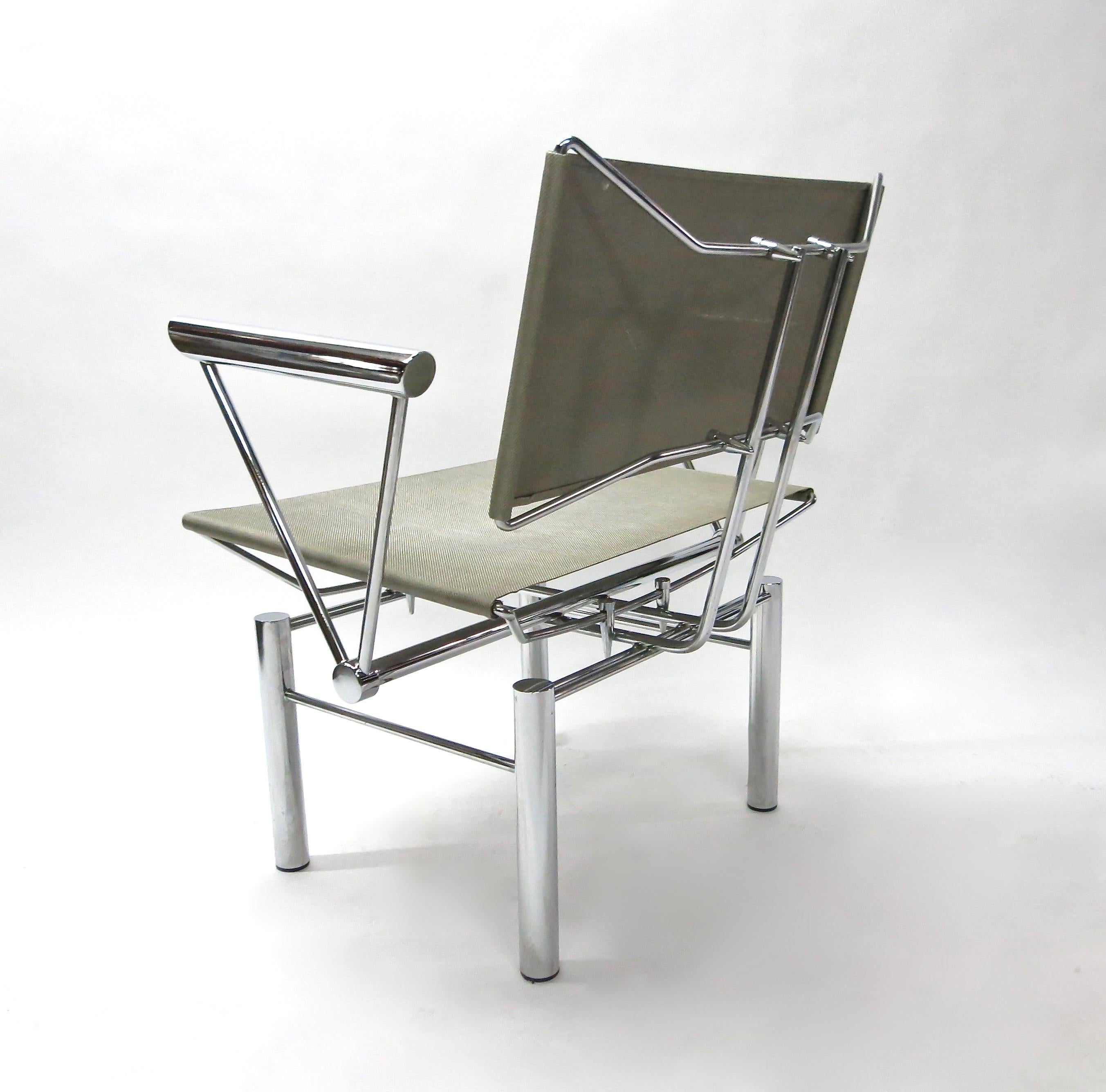 Woven Metal and Steel Series 8600 Chair and Ottoman by Hans Ullrich Bitsch, 1982 1