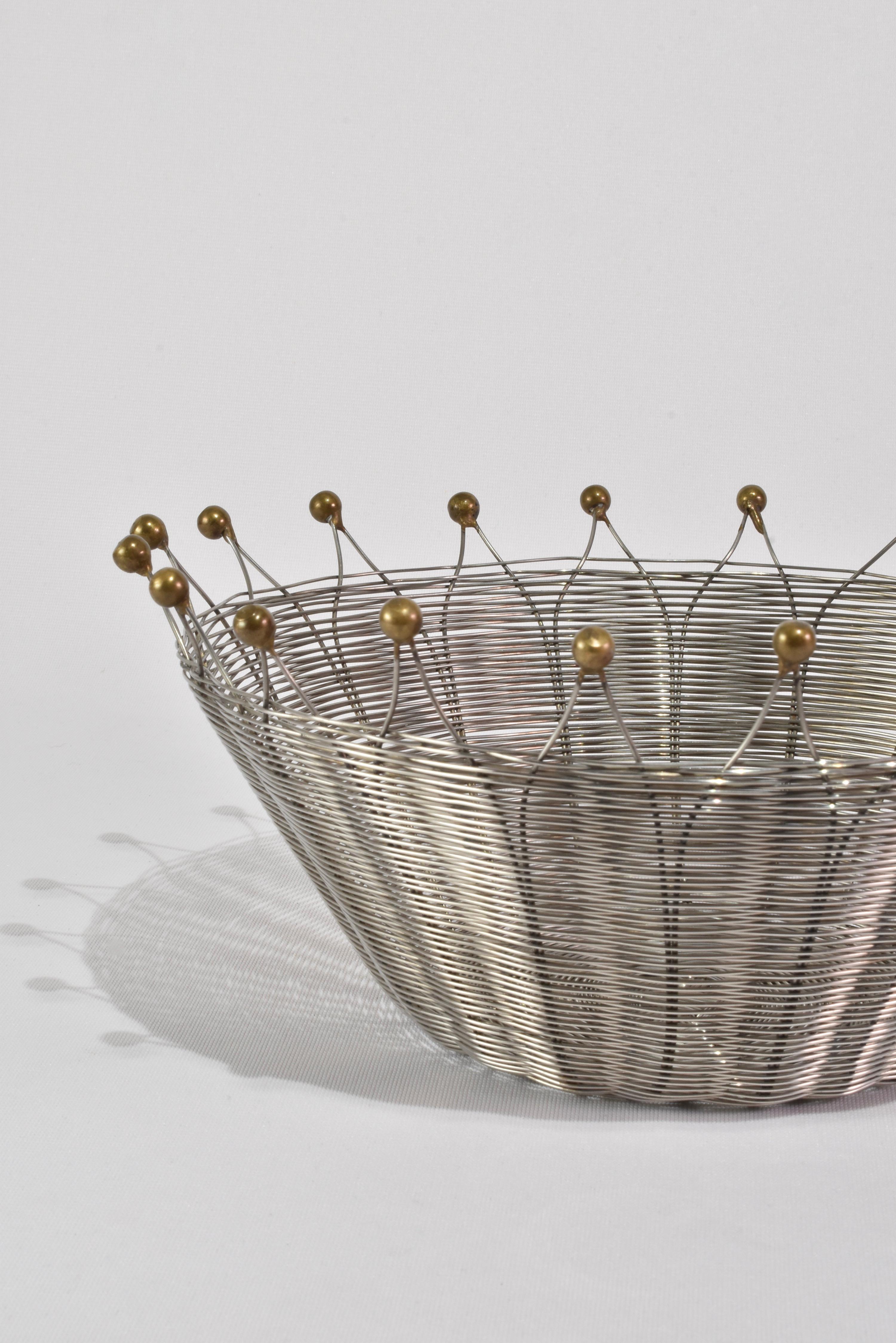 Hand-Crafted Woven Metal Bowl