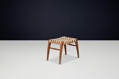 Woven Oak Stool by Jan Vaněk for Krásná Jizba, Czechoslovakia, 1940s