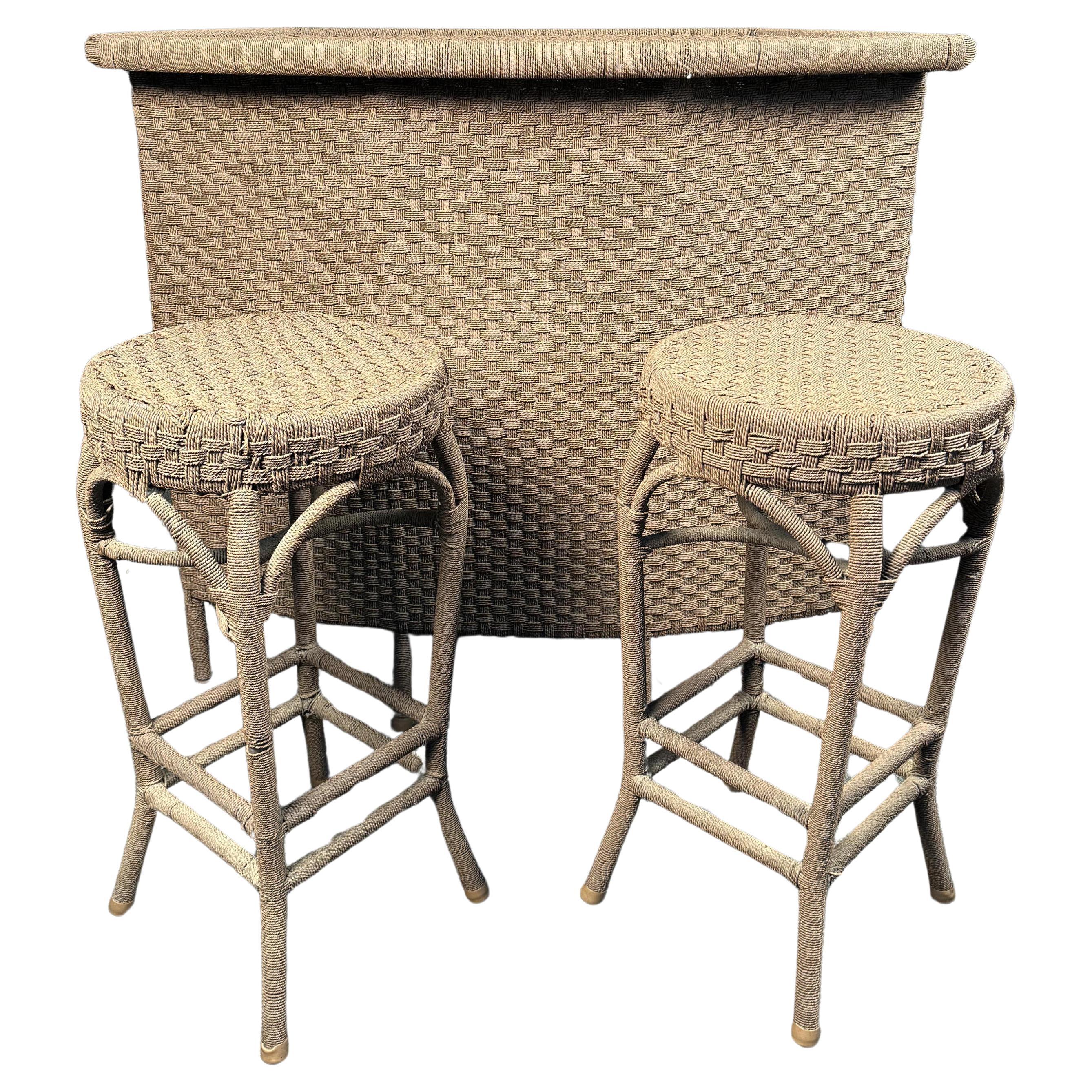 Woven Outdoor Bar Set For Sale at 1stDibs