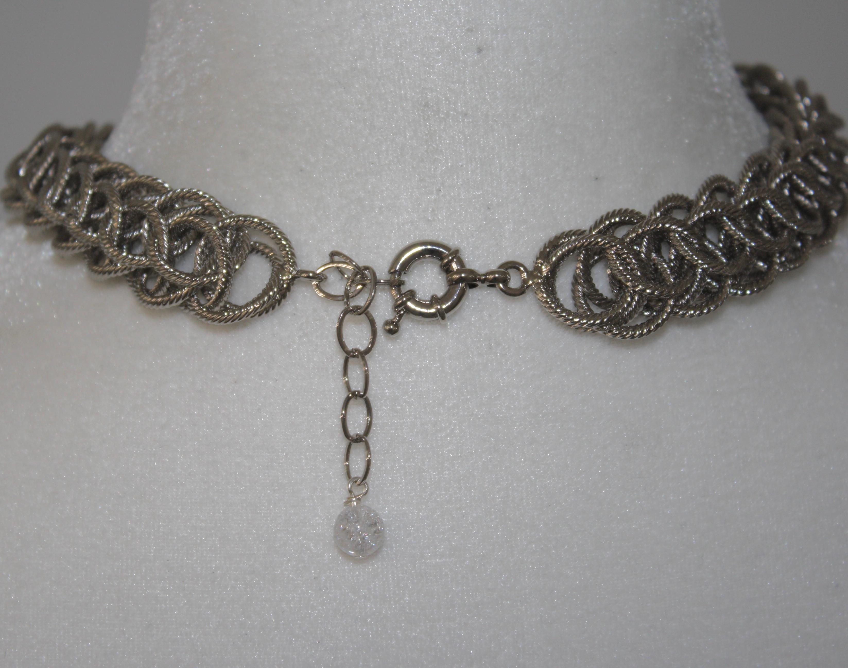 Modern Woven Palladium Choker For Sale