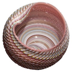 Woven Pastel Mandala No 4, Pastel Coloured Glass Sculpture by Layne Rowe