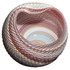 Woven Pastel Mandala No 6, a mixed coloured glass sculpture by Layne Rowe