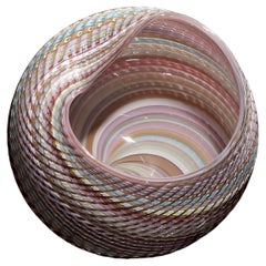 Woven Pastel Mandala No 9, a Multi-Coloured Glass Sculpture by Layne Rowe
