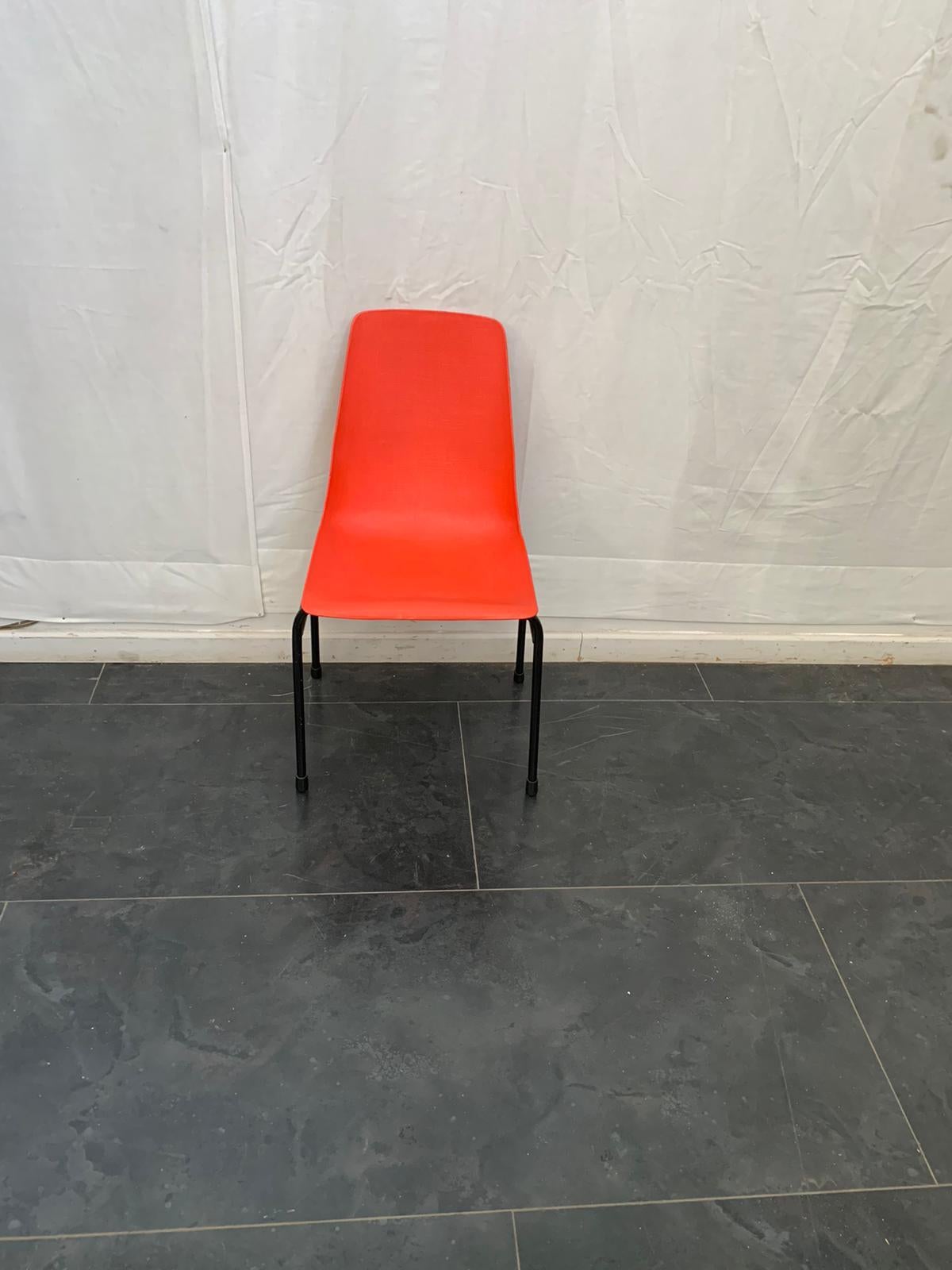 French Woven Plastic and Metal Frame Fantasia Chair, 1960s For Sale