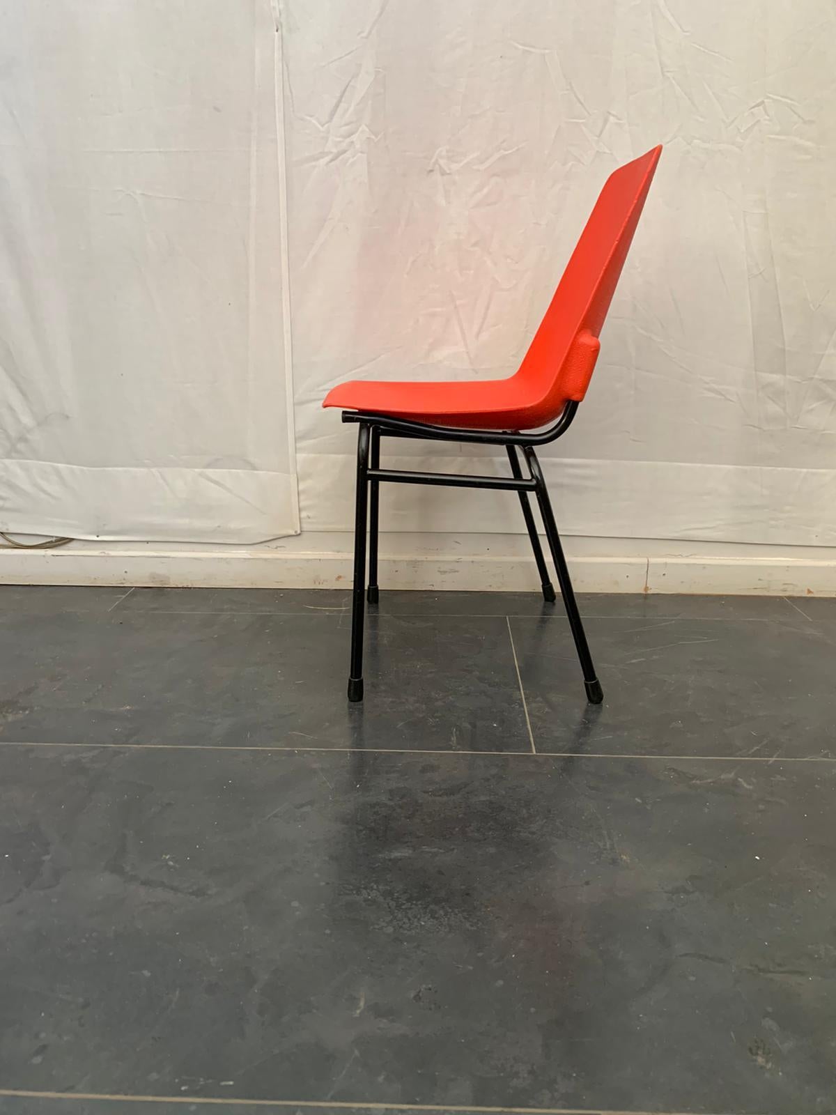 Woven Plastic and Metal Frame Fantasia Chair, 1960s In Good Condition For Sale In Montelabbate, PU