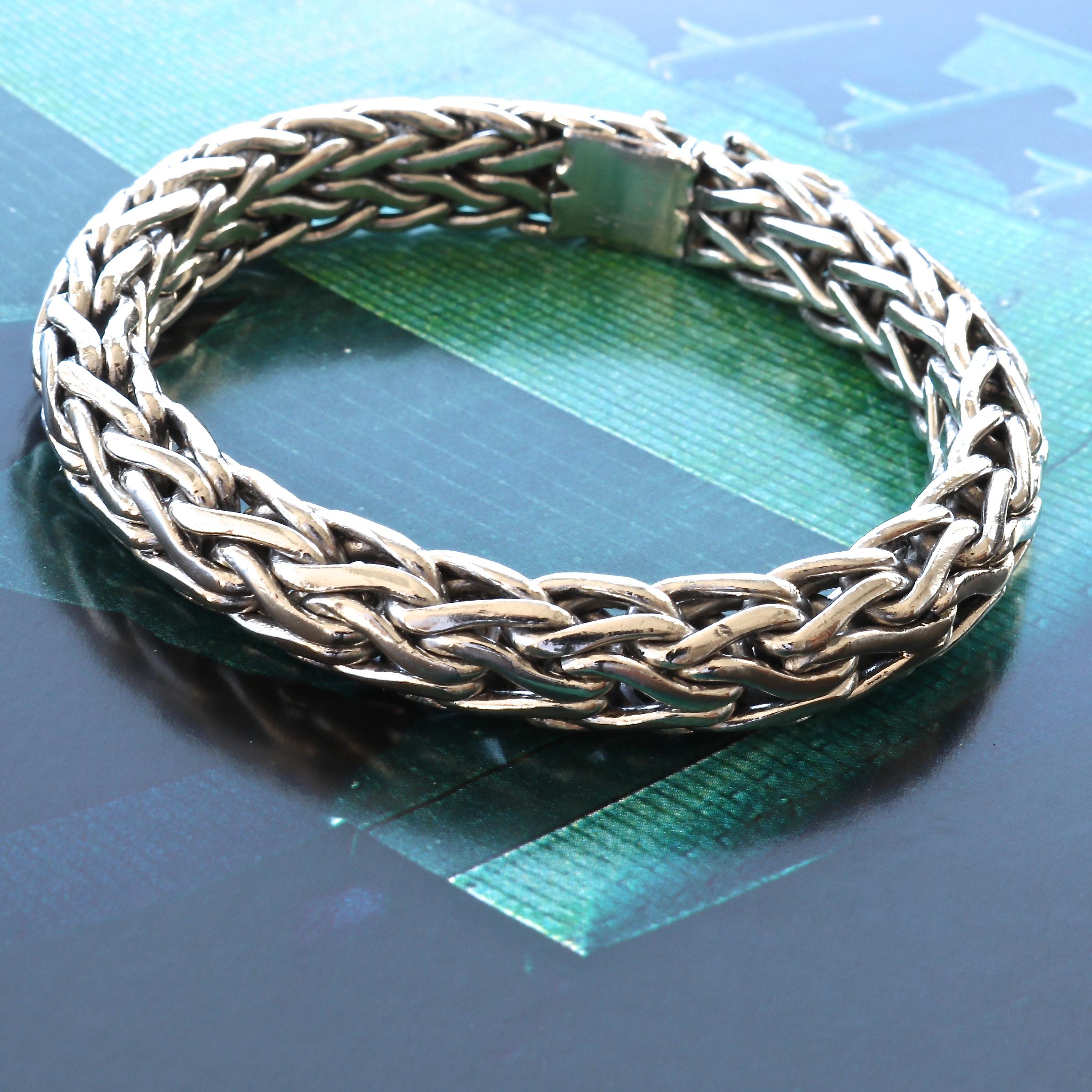 Women's or Men's Woven Platinum Bracelet