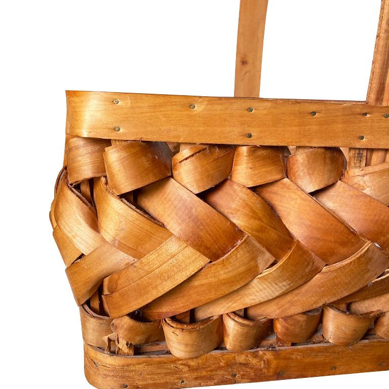 Folk Art Woven Porcupine Wood Decorative Basket For Sale