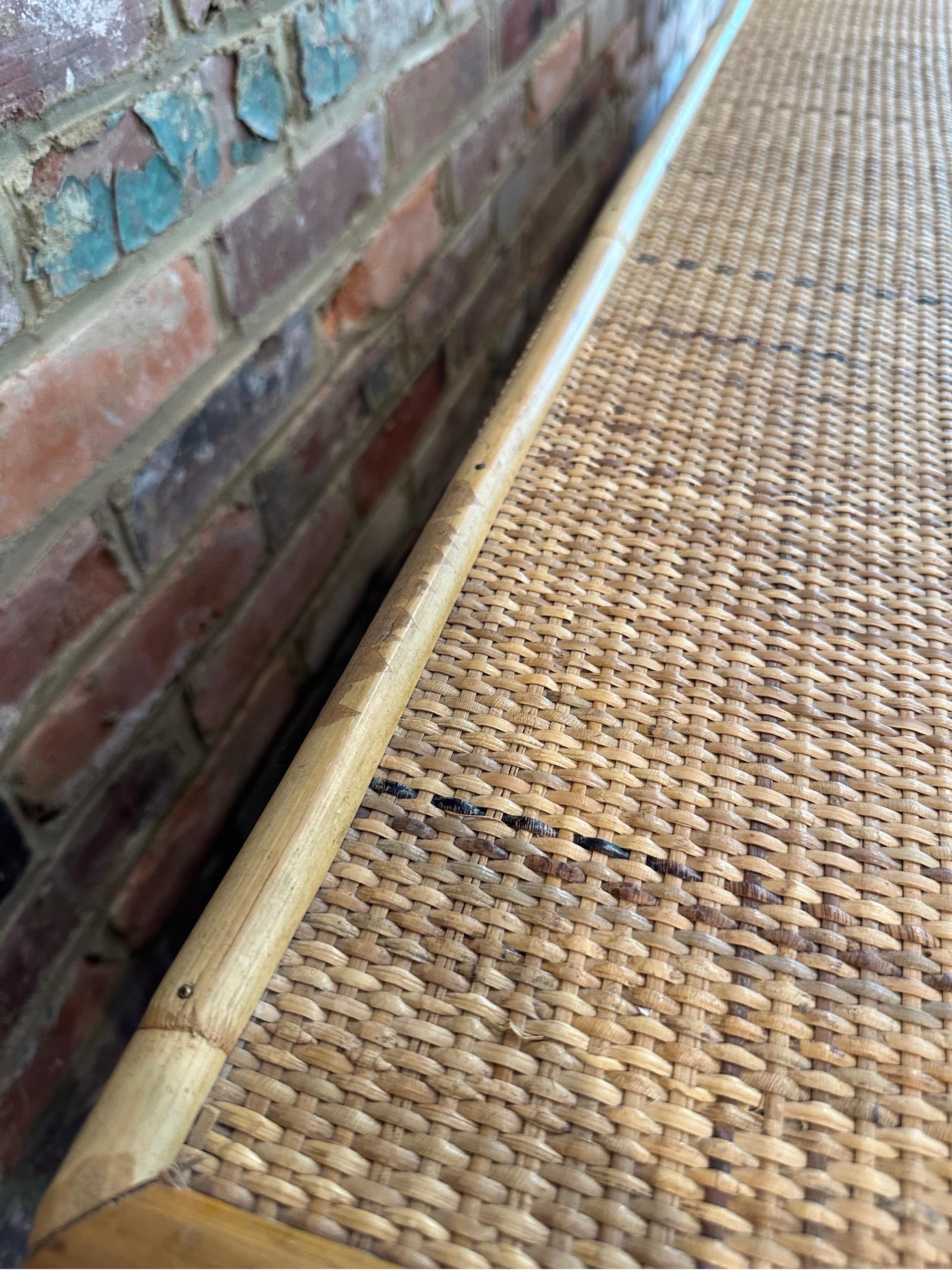 Late 20th Century Woven Rattan and Bamboo Dresser with Brass Details from Dal Vera, 1970s