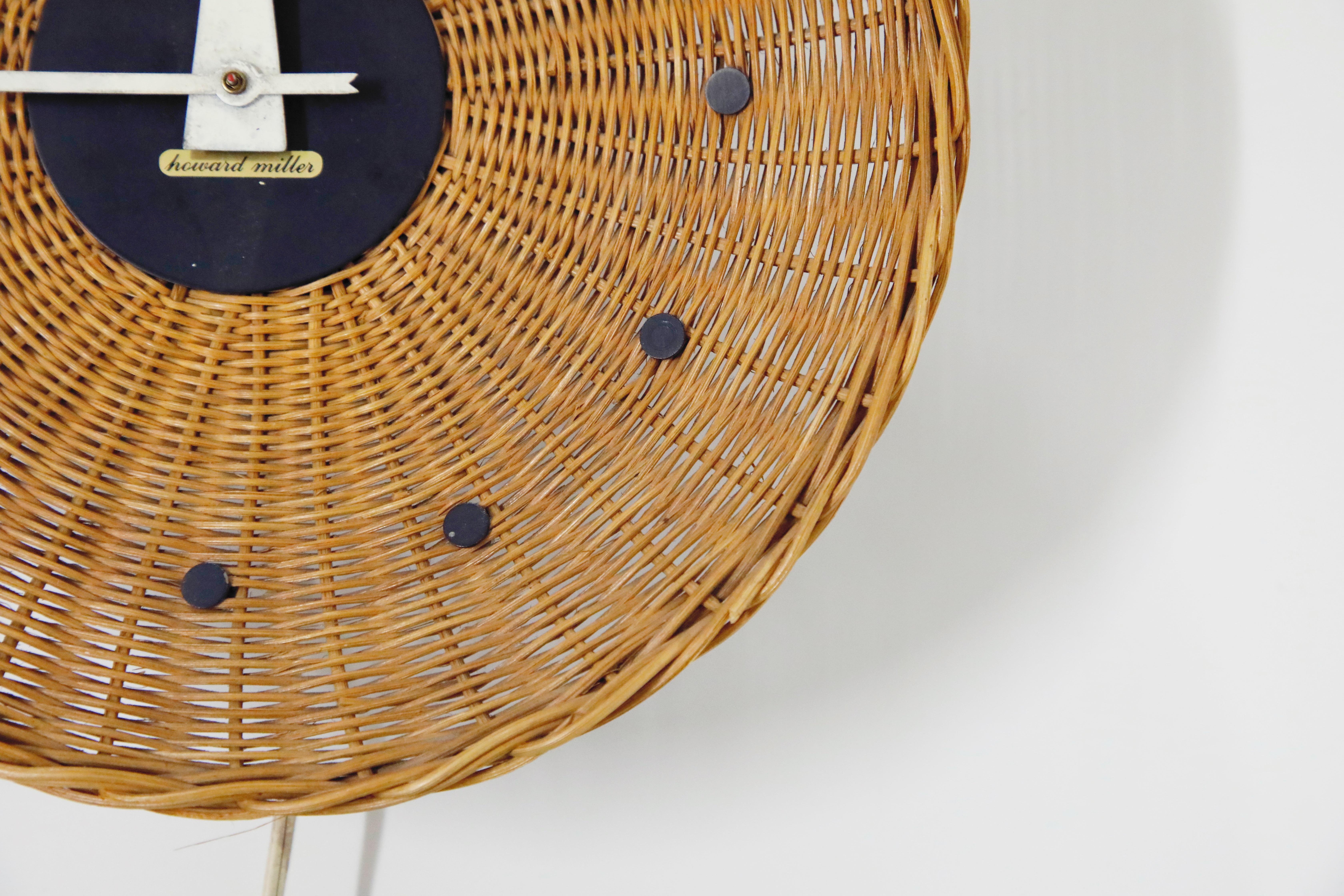 wicker wall clock