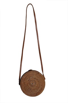 Borsa a tracolla in rattan intrecciato