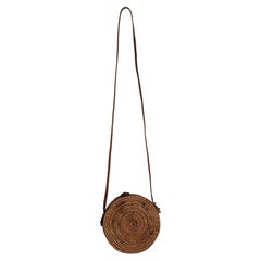 Borsa a tracolla in rattan intrecciato
