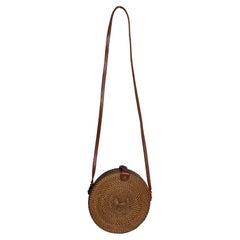 Borsa a tracolla in rattan intrecciato