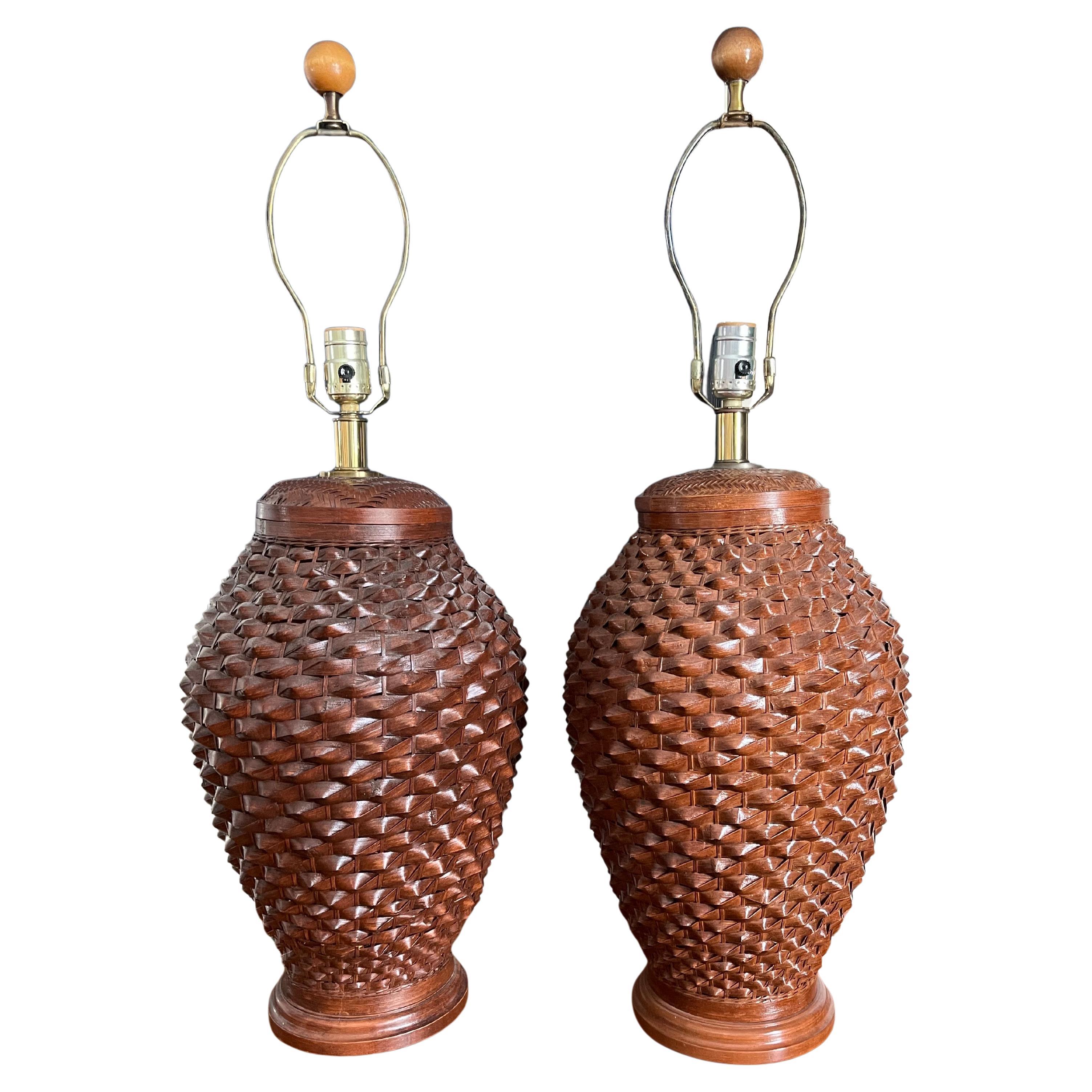 Woven Rattan Basket Lamps