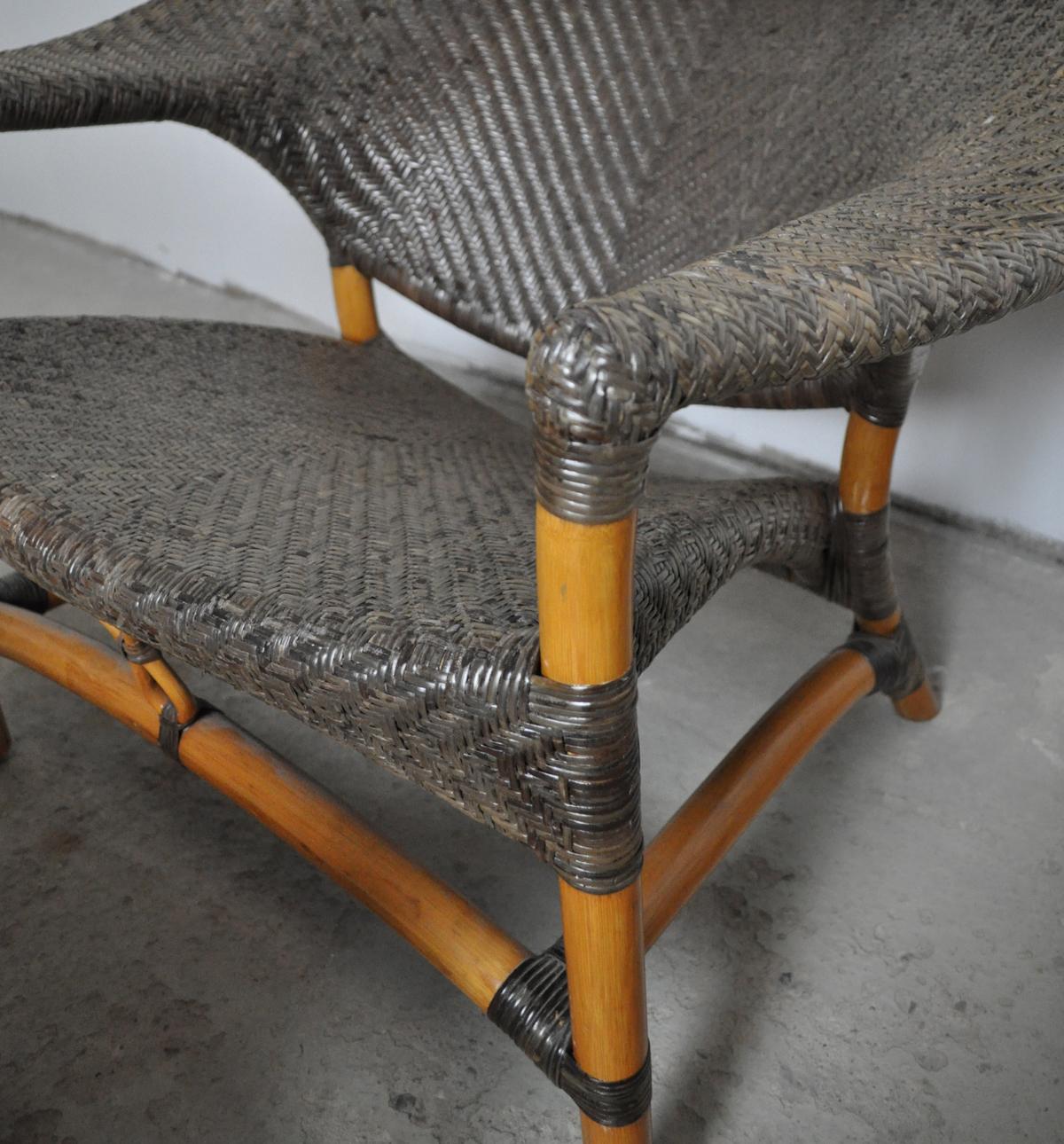 Woven Rattan Chair and Stool by Yuzuru Yamakawa 3