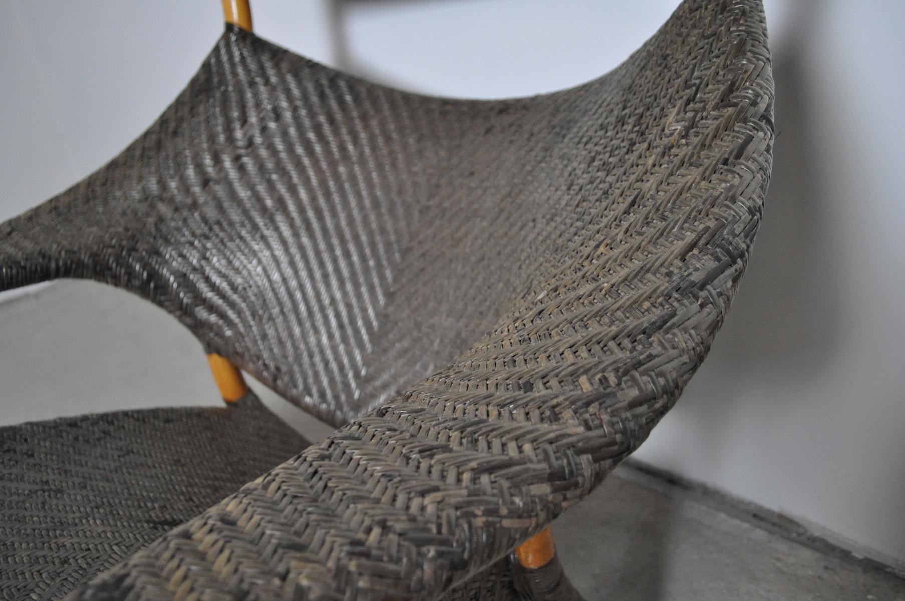 Woven Rattan Chair and Stool by Yuzuru Yamakawa 4