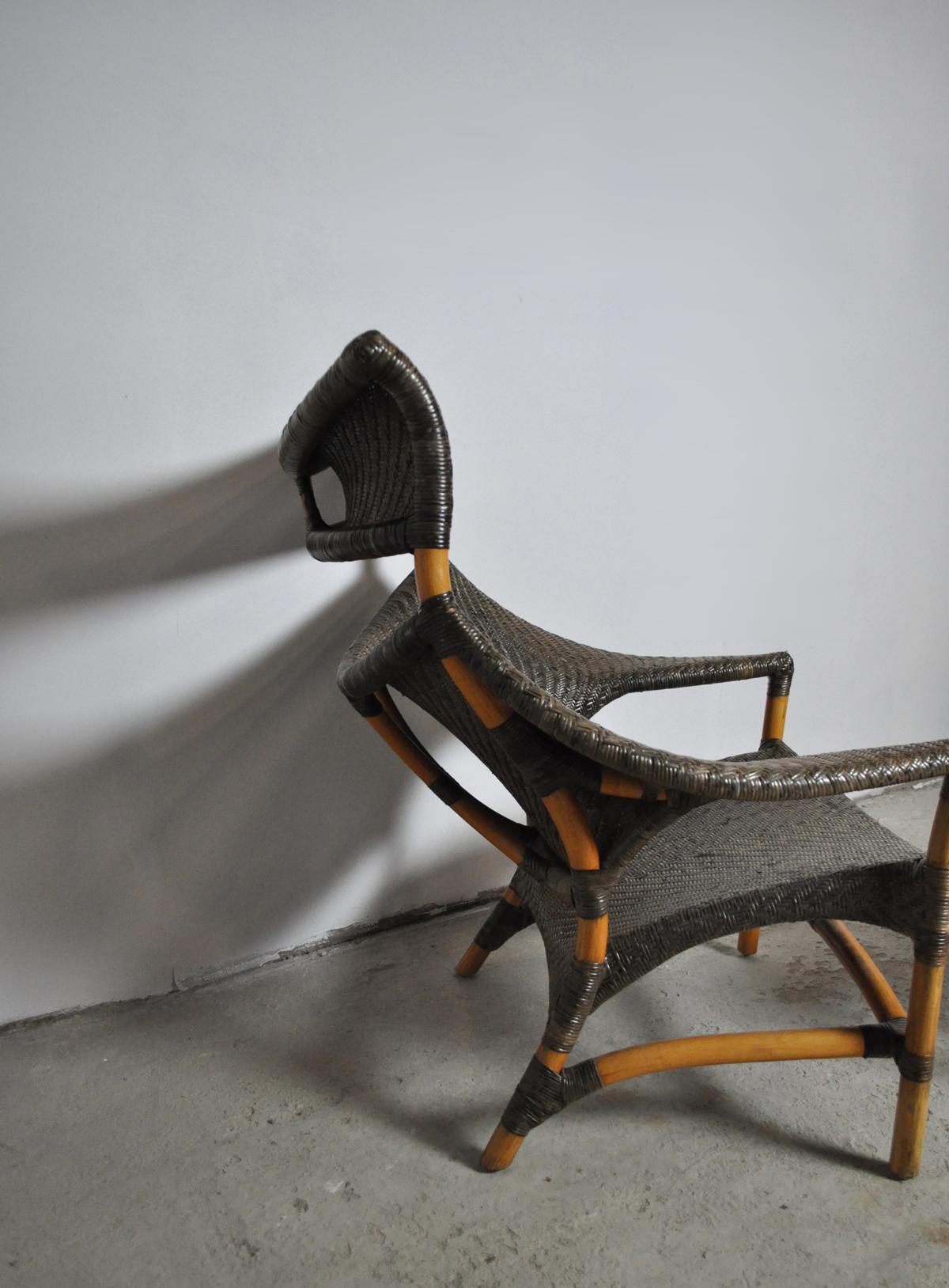 Woven Rattan Chair and Stool by Yuzuru Yamakawa 7