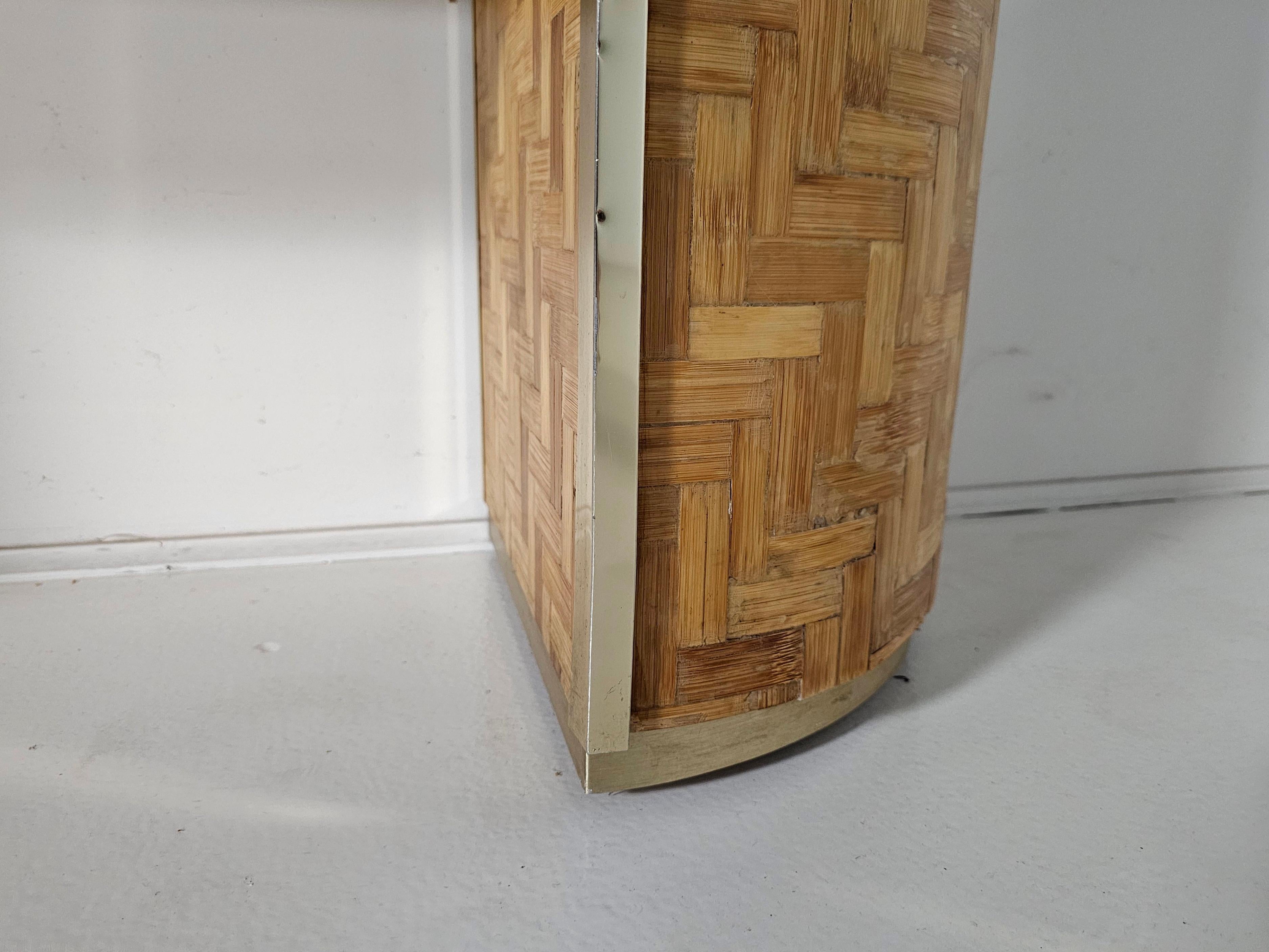 Woven Rattan Console/Vanity table with matching mirror, Italy, 1970s 2