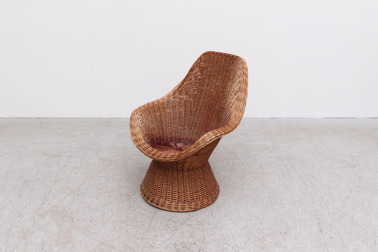 Dutch Woven Rattan High Back Lounge Chair