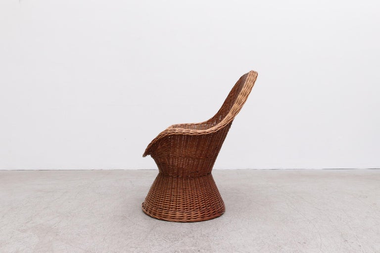 Hand-Woven Woven Rattan High Back Lounge Chair