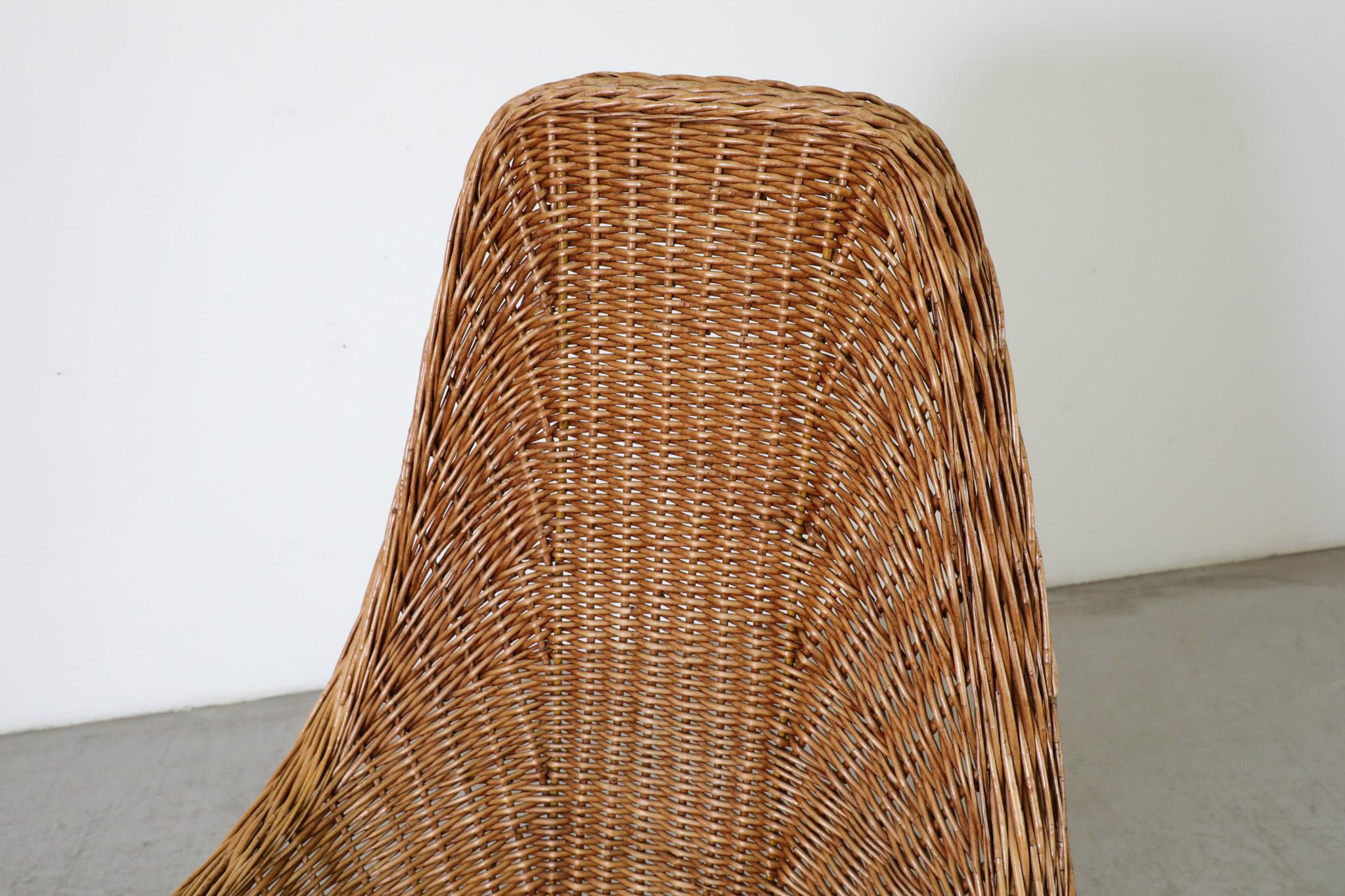 Woven Rattan High Back Peacock Style Lounge Chair For Sale 7