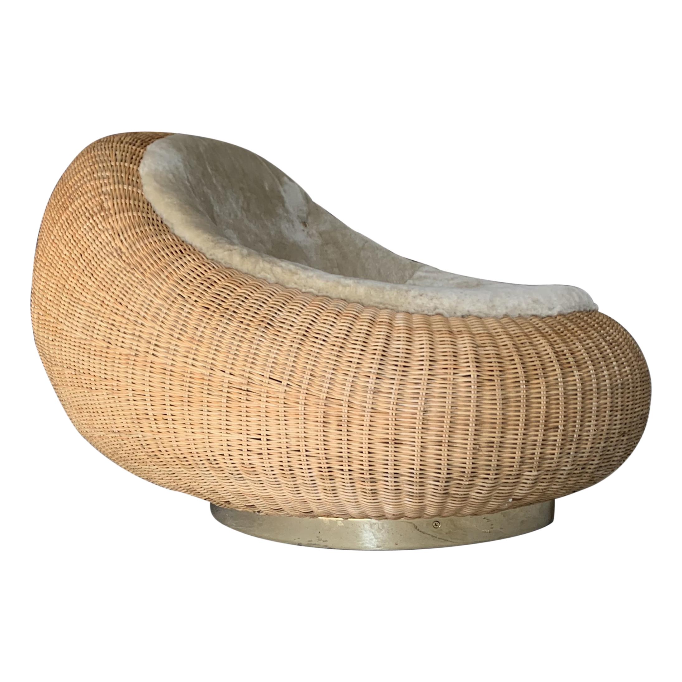 Woven Rattan Lounge Chair by Rogan Gregory