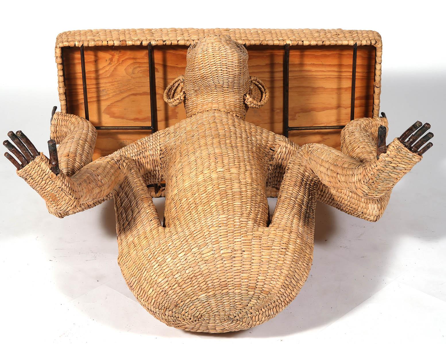 Woven Rattan Monkey Console Table by Mario Lopez Torres 1