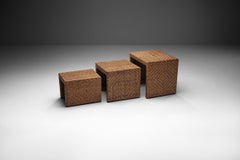 Woven Rattan Nesting Tables, Europe, 1970s