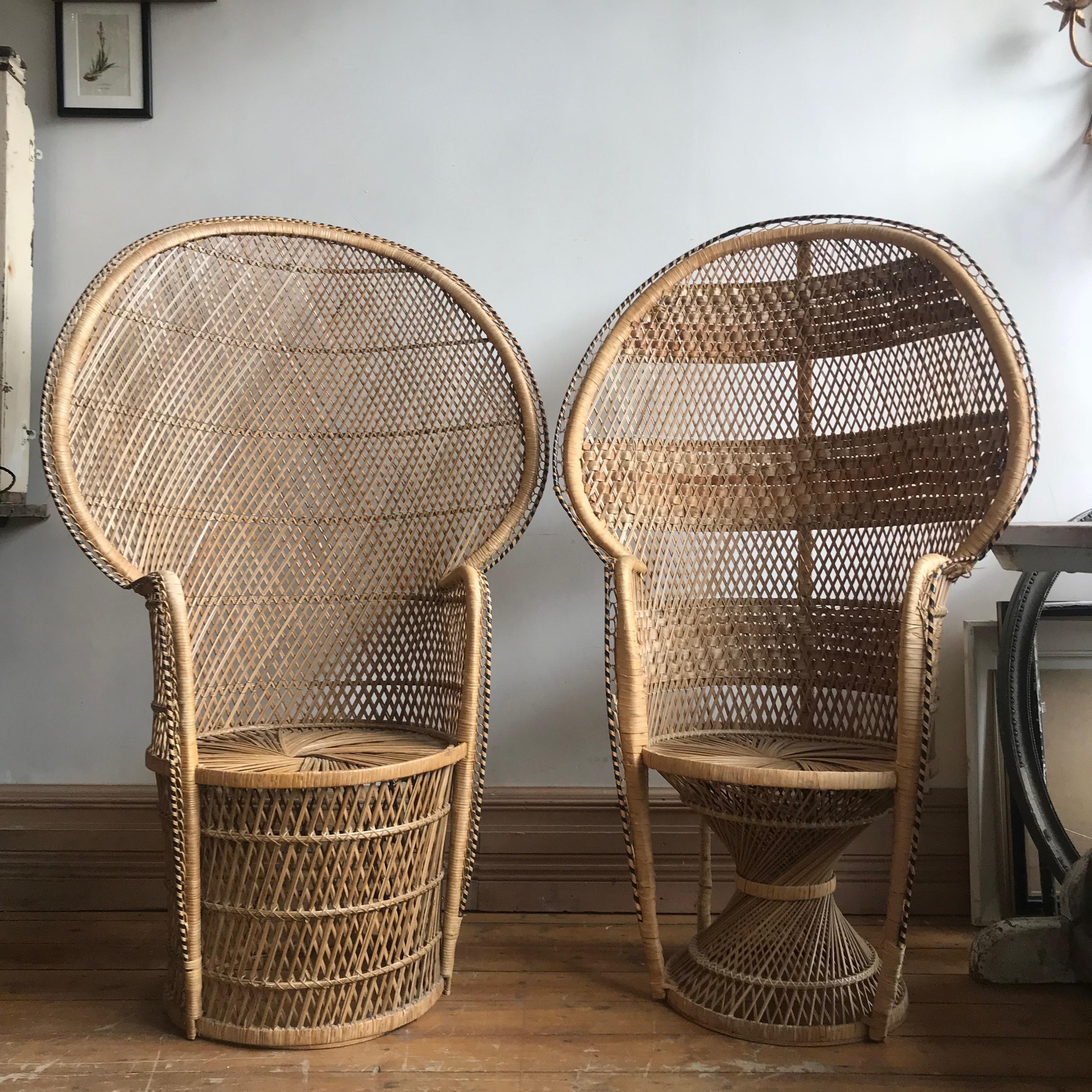 Woven Rattan Peacock Chair In Good Condition In Stockport, GB