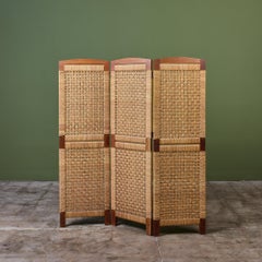 Woven Rattan Room Divider by Michael van Beuren, Mid-Century Design Mexico